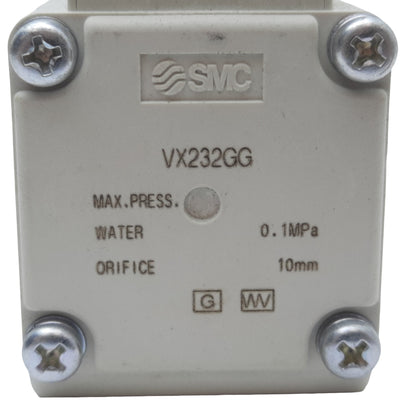 New – Open box SMC VX232GG Solenoid Valve for Water, 0.1MPa, ø10mm, N.C., 1/2in Rc, 24VDC Coil