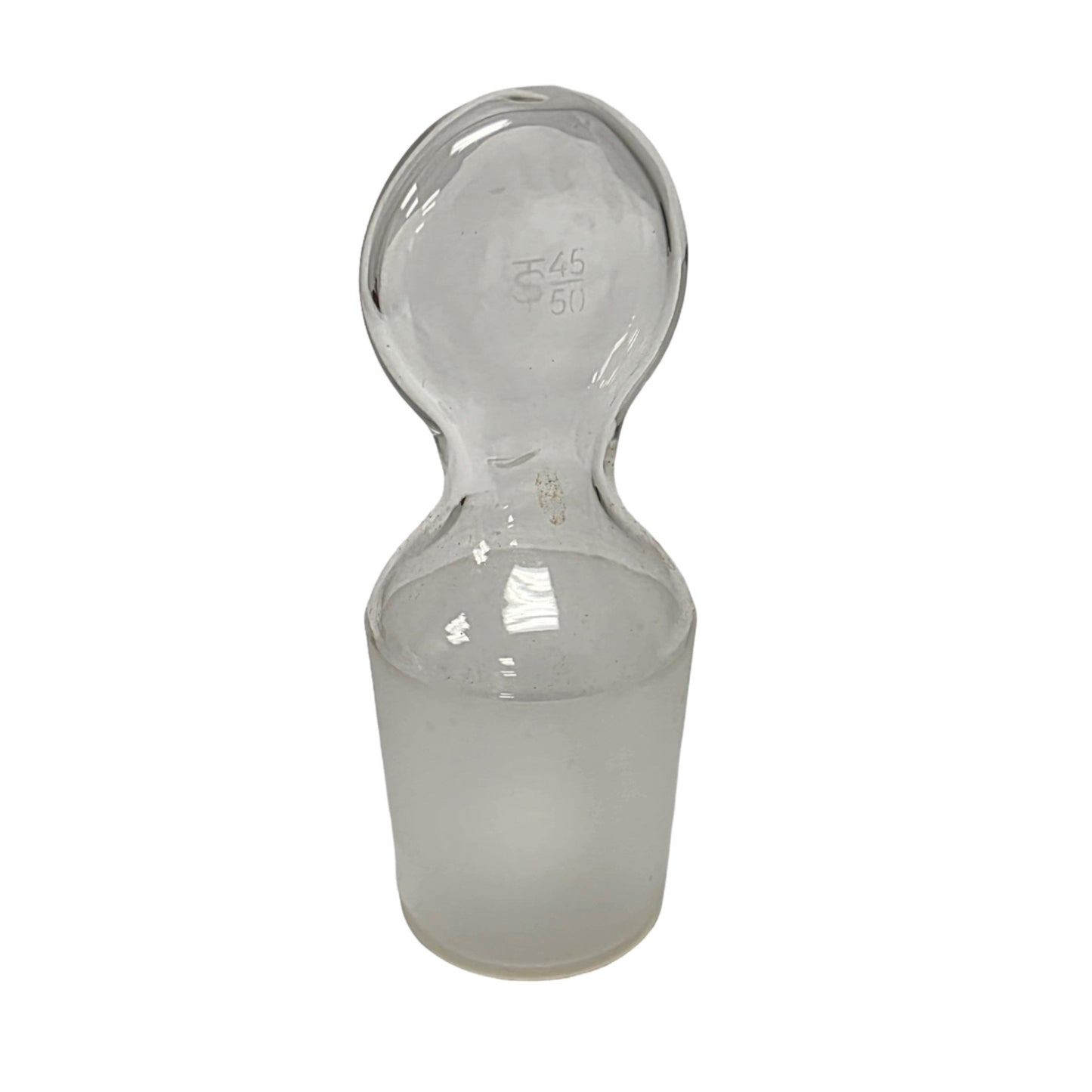 Used Chemglass CG-3000-08 Pennyhead Hollow Closed Bottom Stopper, 45/50 Joint