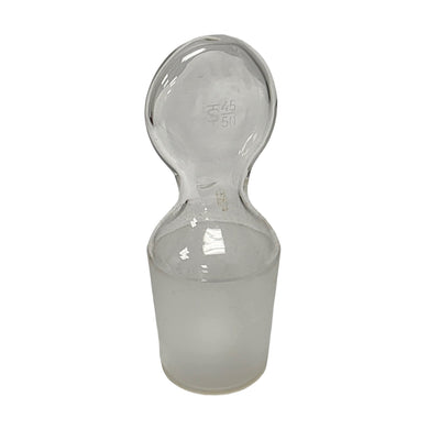 Used Chemglass CG-3000-08 Pennyhead Hollow Closed Bottom Stopper, 45/50 Joint