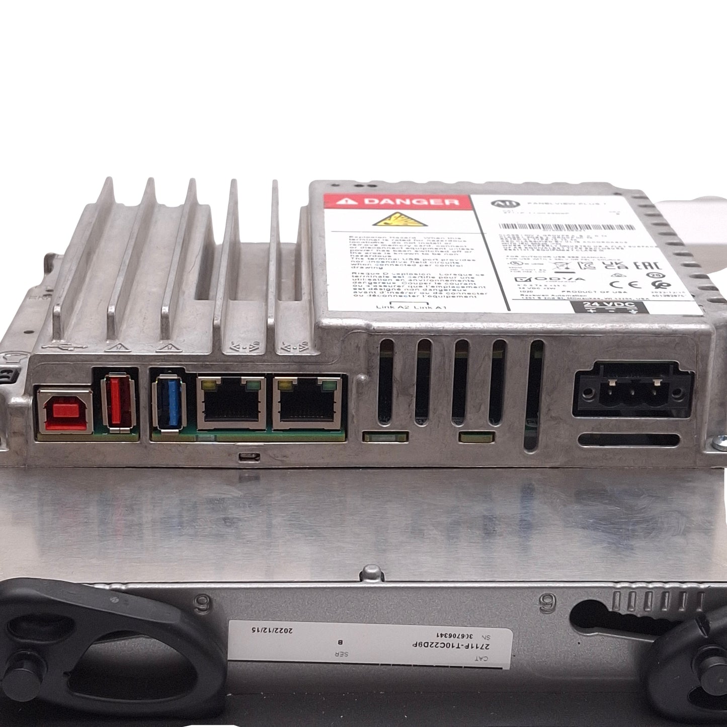 Used Allen Bradley 2711P-T10C22D9P Ser B Panelview Plus 7 HMI, 10in Display, 24VDC