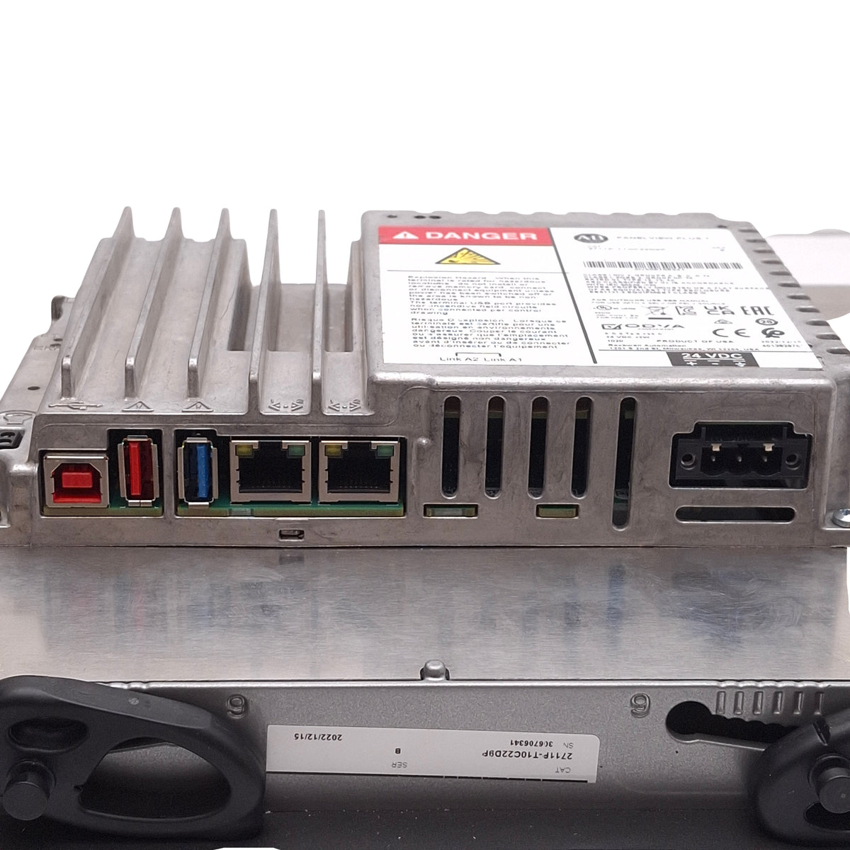Used Allen Bradley 2711P-T10C22D9P Ser B Panelview Plus 7 HMI, 10in Display, 24VDC