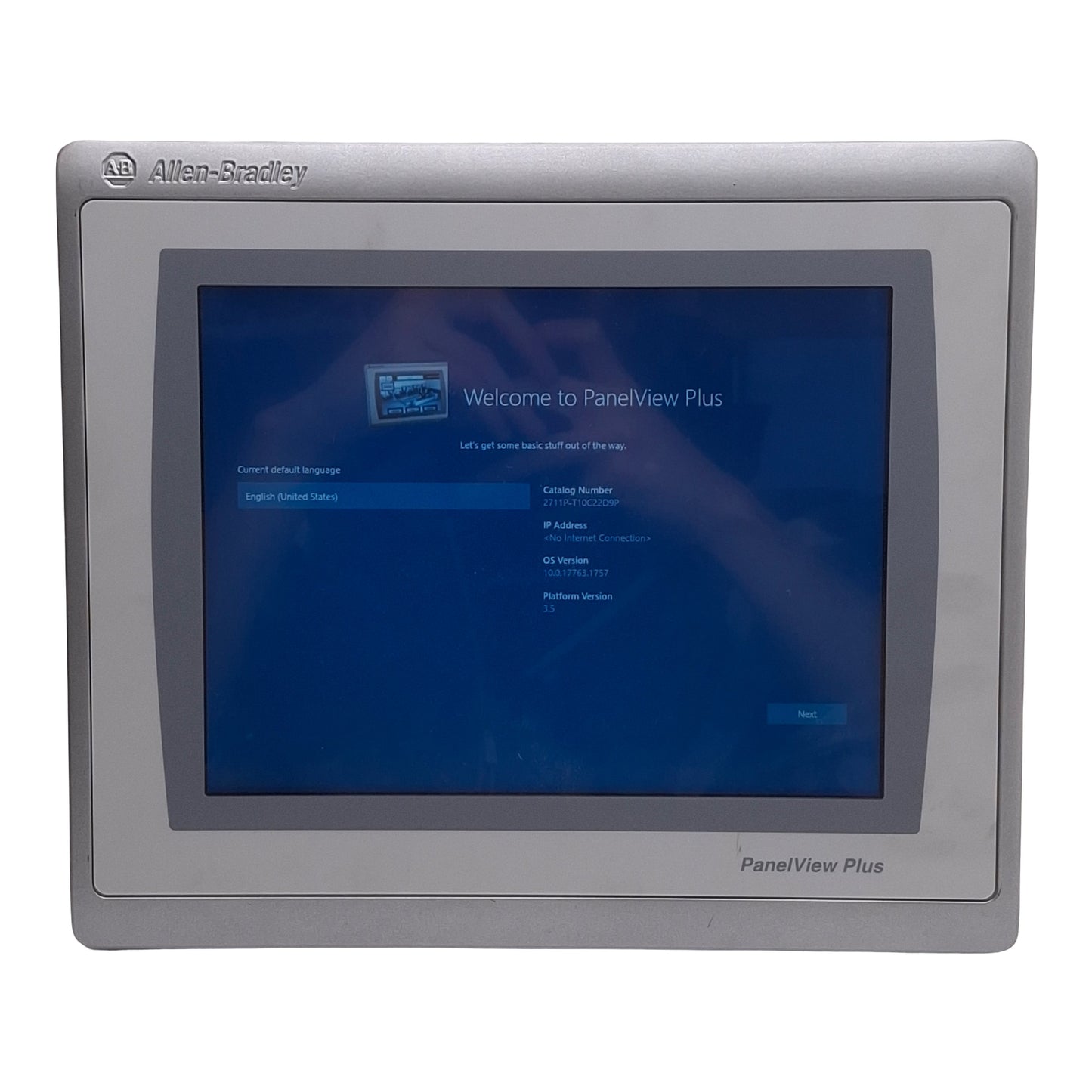 Used Allen Bradley 2711P-T10C22D9P Ser B Panelview Plus 7 HMI, 10in Display, 24VDC