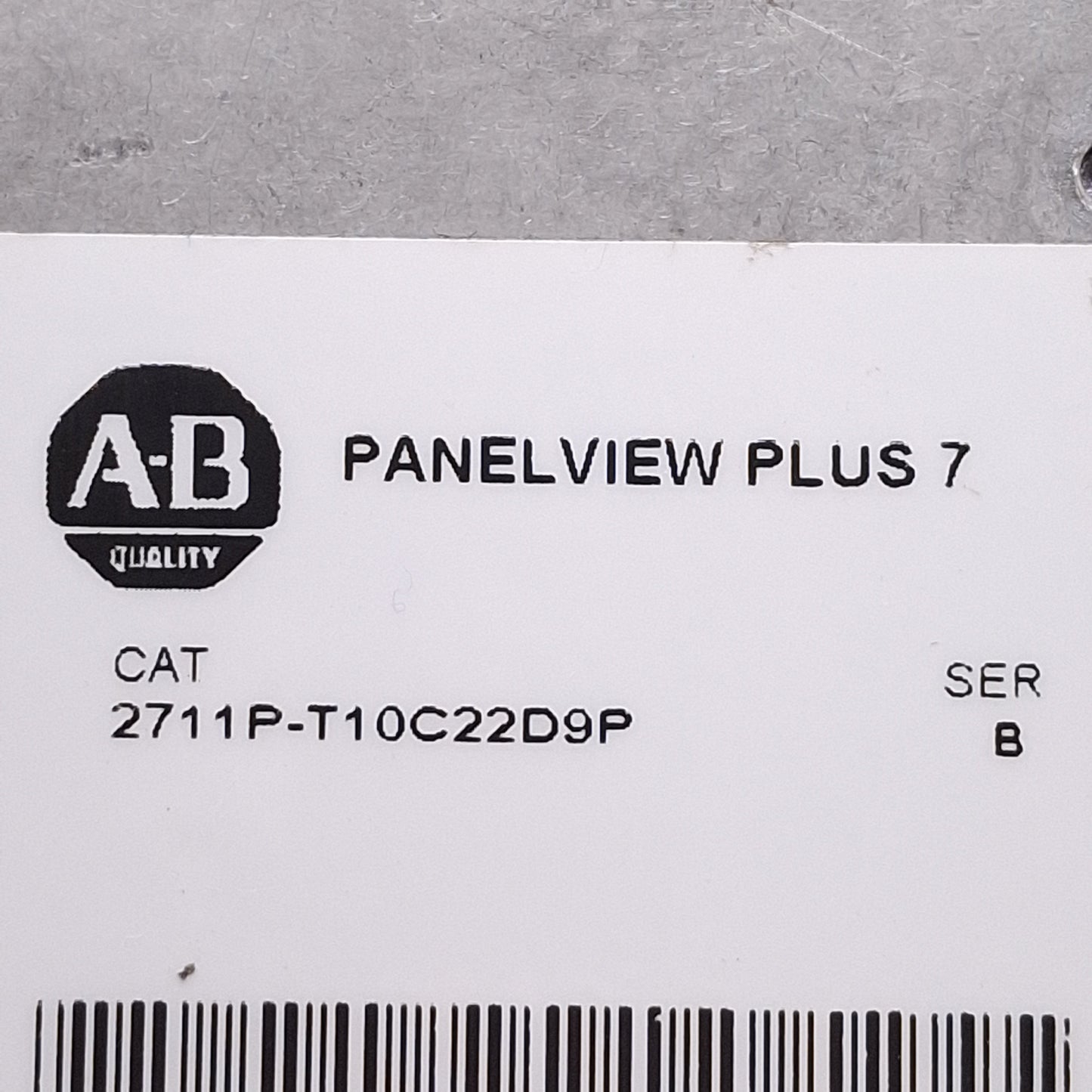 Used Allen Bradley 2711P-T10C22D9P Ser B Panelview Plus 7 HMI, 10in Display, 24VDC