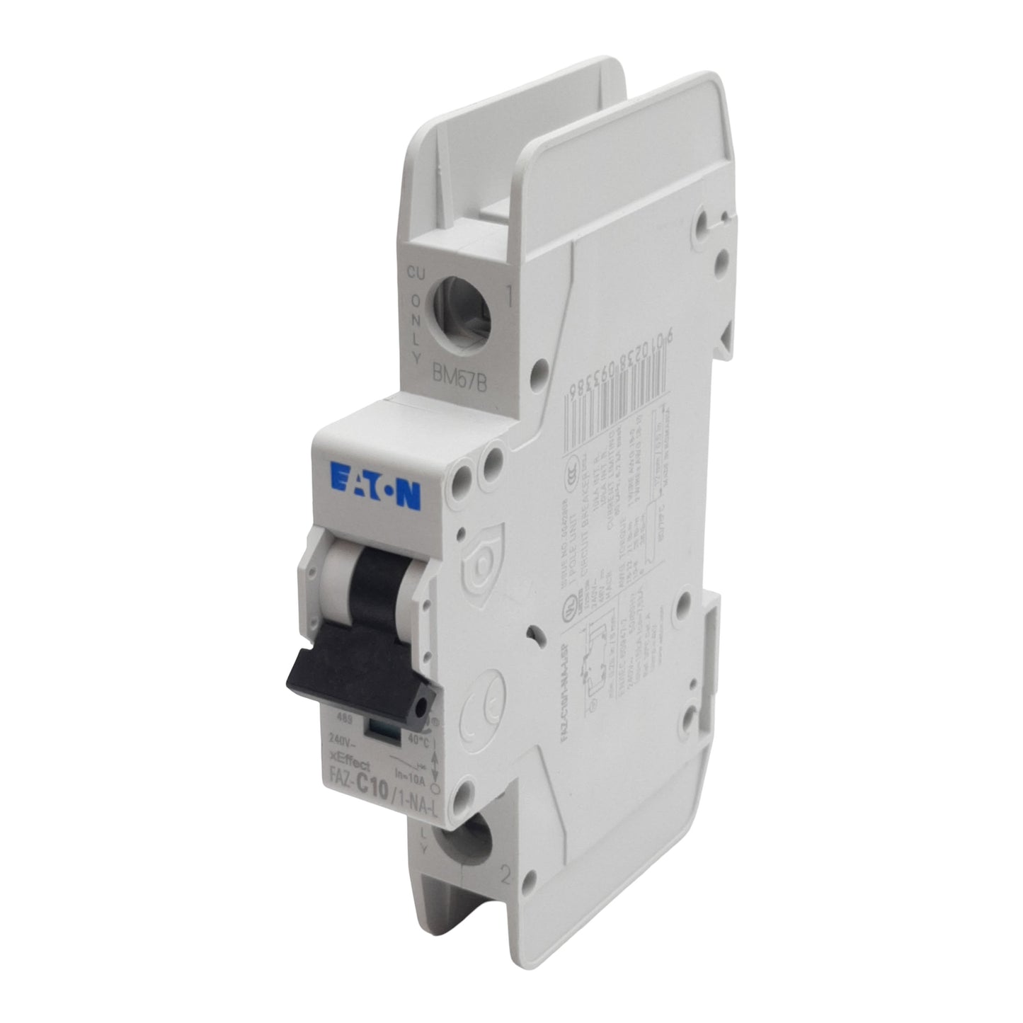 Used Eaton FAZ-C10/1-NA-L-SP Circuit Breaker, 1-Pole, 10A 240VAC, DIN Rail