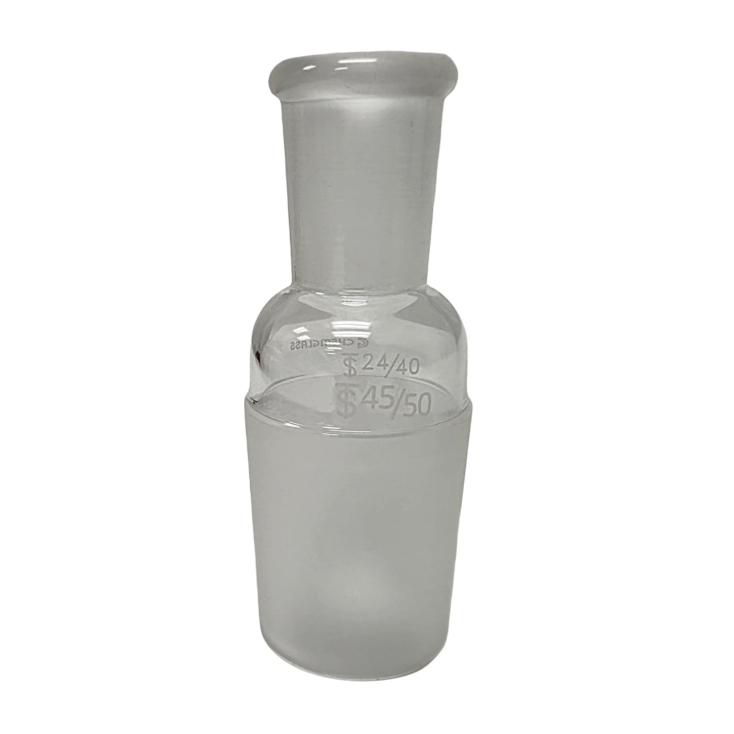 Used Chemglass CG-1000-13 Reducing Adapter Top Outer 24/40 To Lower Inner 45/50