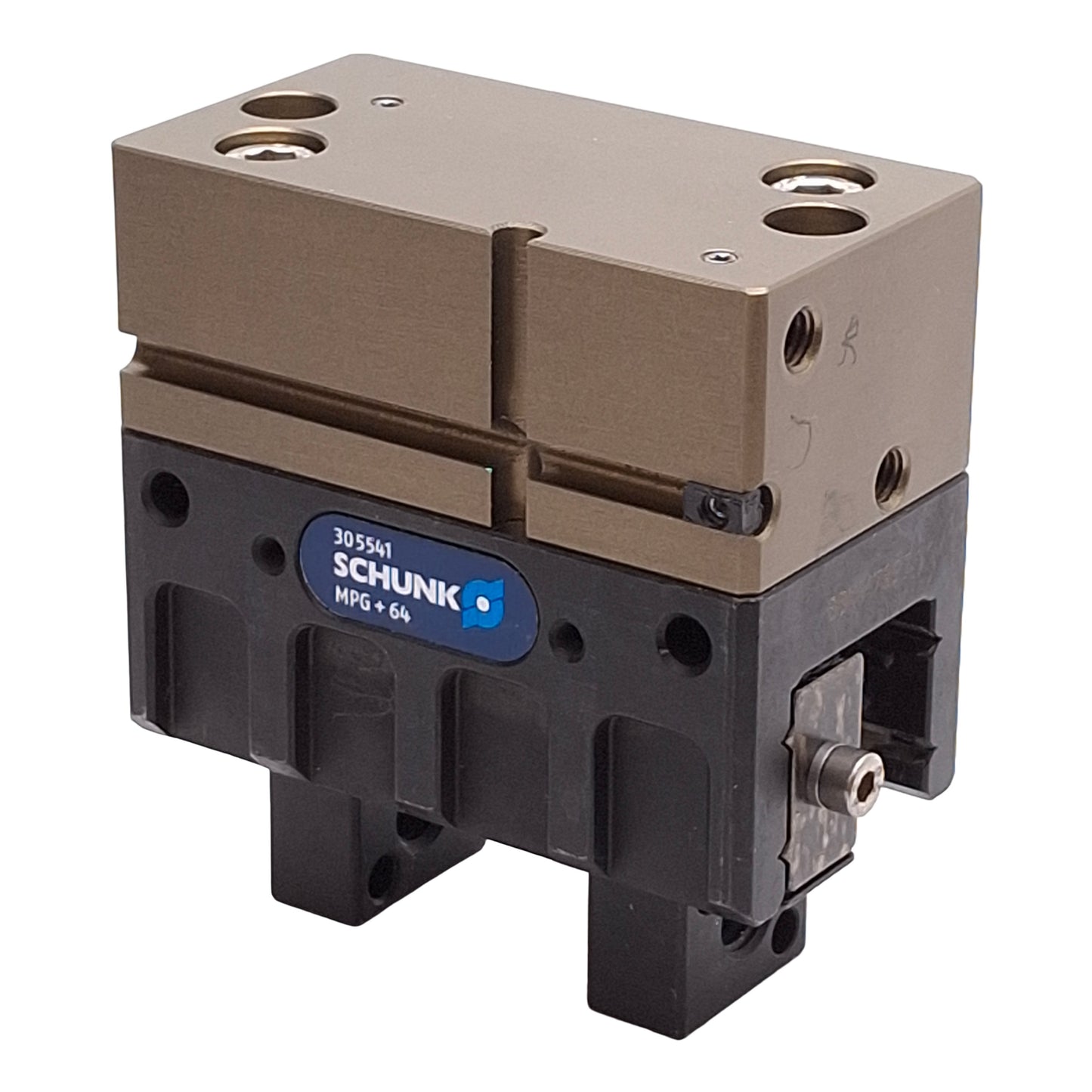 Used Schunk 305541 MPG-plus 64 Parallel Gripper, 10mm Stroke, 8 bar, M5 Ports