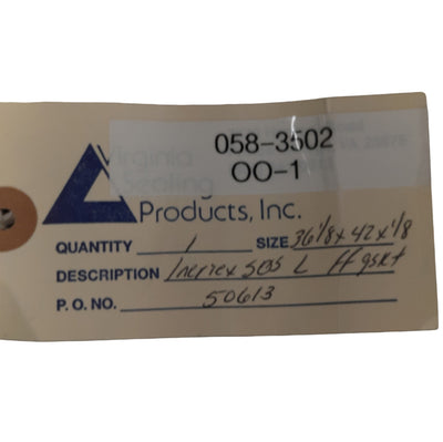 New – Open box Virginia Sealing 50613 Flange Gasket, 36-1/8in ID x 42in OD x 1/8in Thic, Teflon