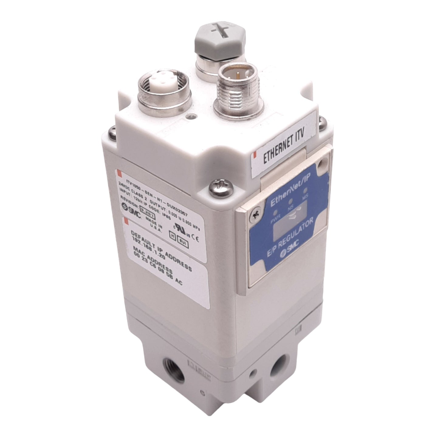 Used SMC ITV1050-SEN-N1-DUX02357 Electro-Pneumatic Regulator, EtherNet/IP, 1/8" NPT