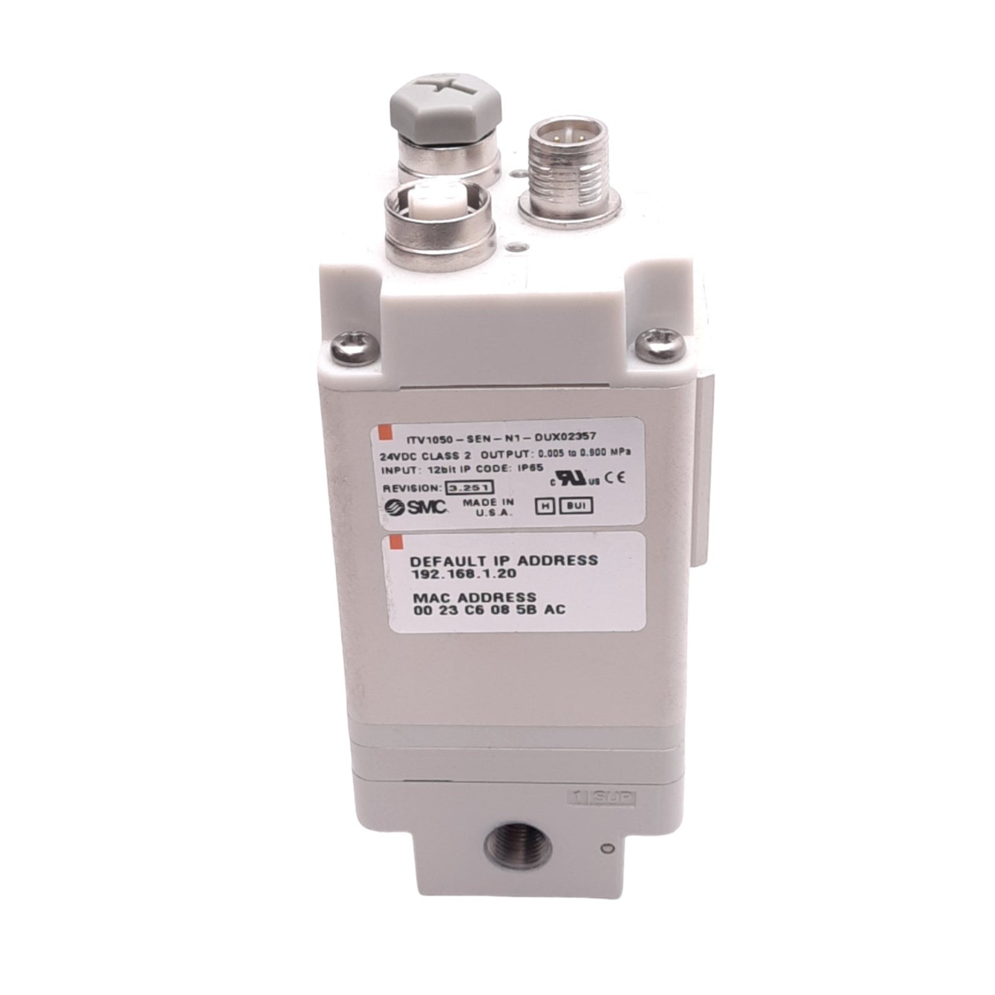 Used SMC ITV1050-SEN-N1-DUX02357 Electro-Pneumatic Regulator, EtherNet/IP, 1/8" NPT