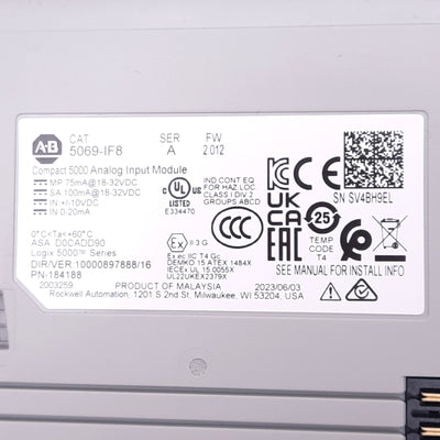 New – Open box Allen Bradley 5069-IF8 Compact 5000 Analog Input Module, 8-Channel, 24VDC