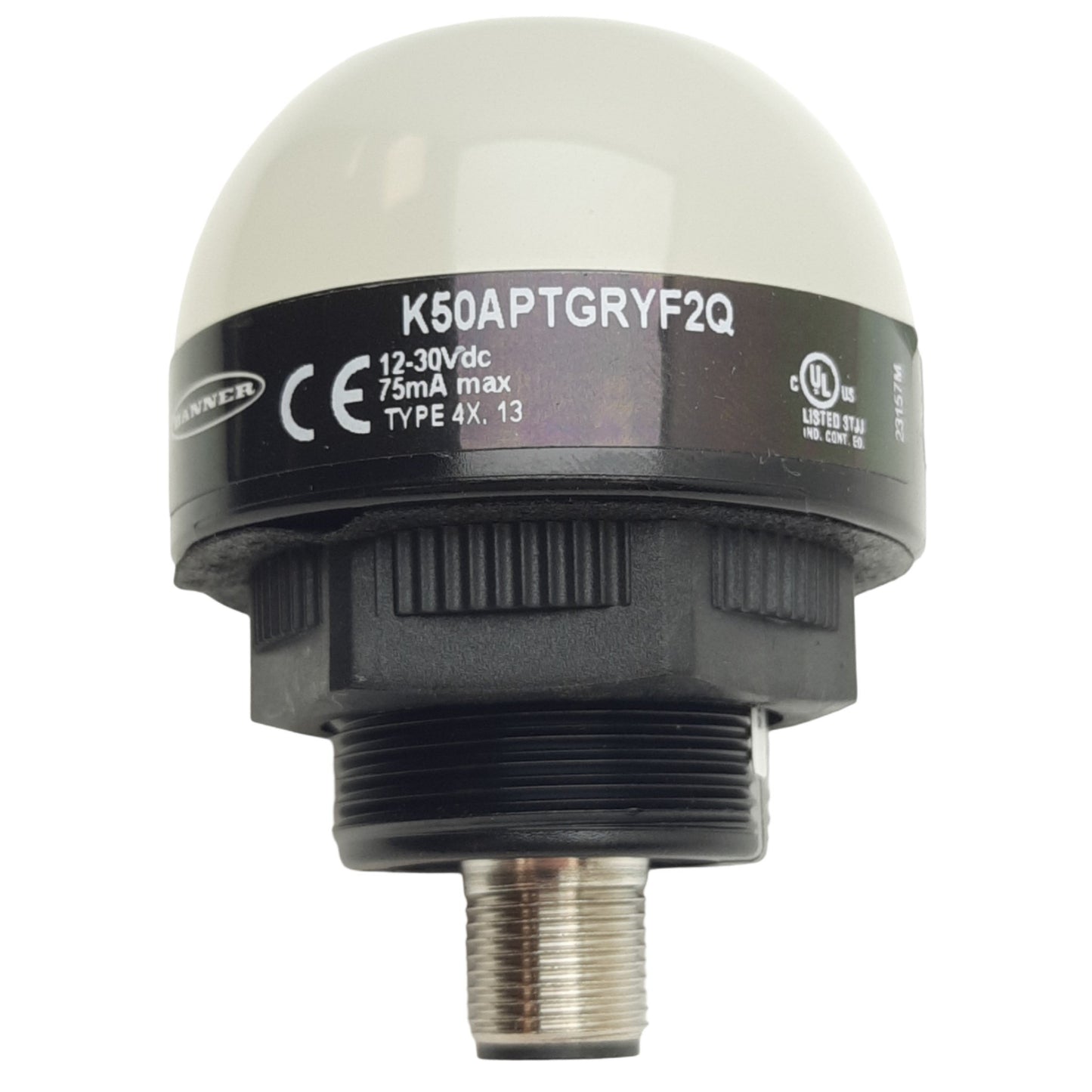 Used Banner K50APTGRYF2Q EZ-LIGHT Illuminated Touch Button, 3-Color Green/Red/Yellow