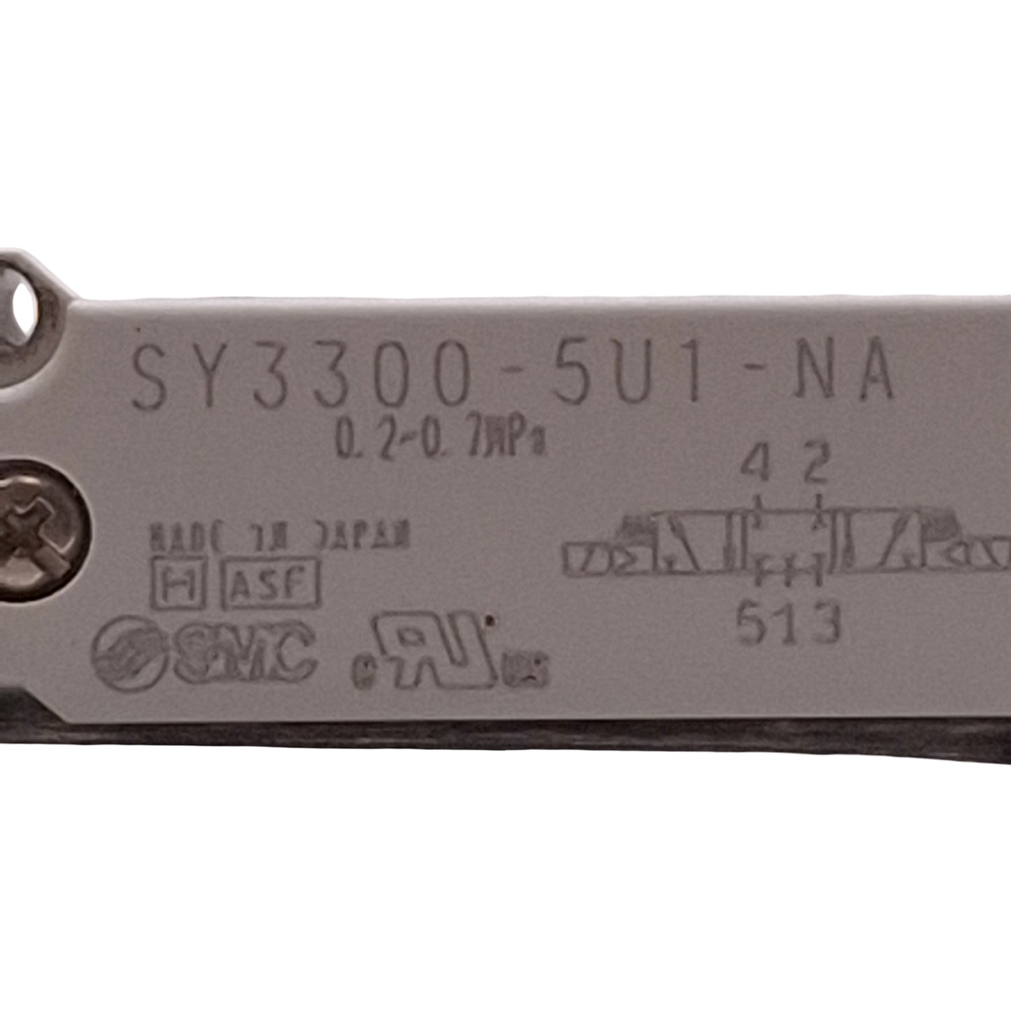 Used SMC SY3300-5U1-NA Dual Solenoid Valve, 3-Pos Closed Center, 0.7MPa, 24VDC Coil