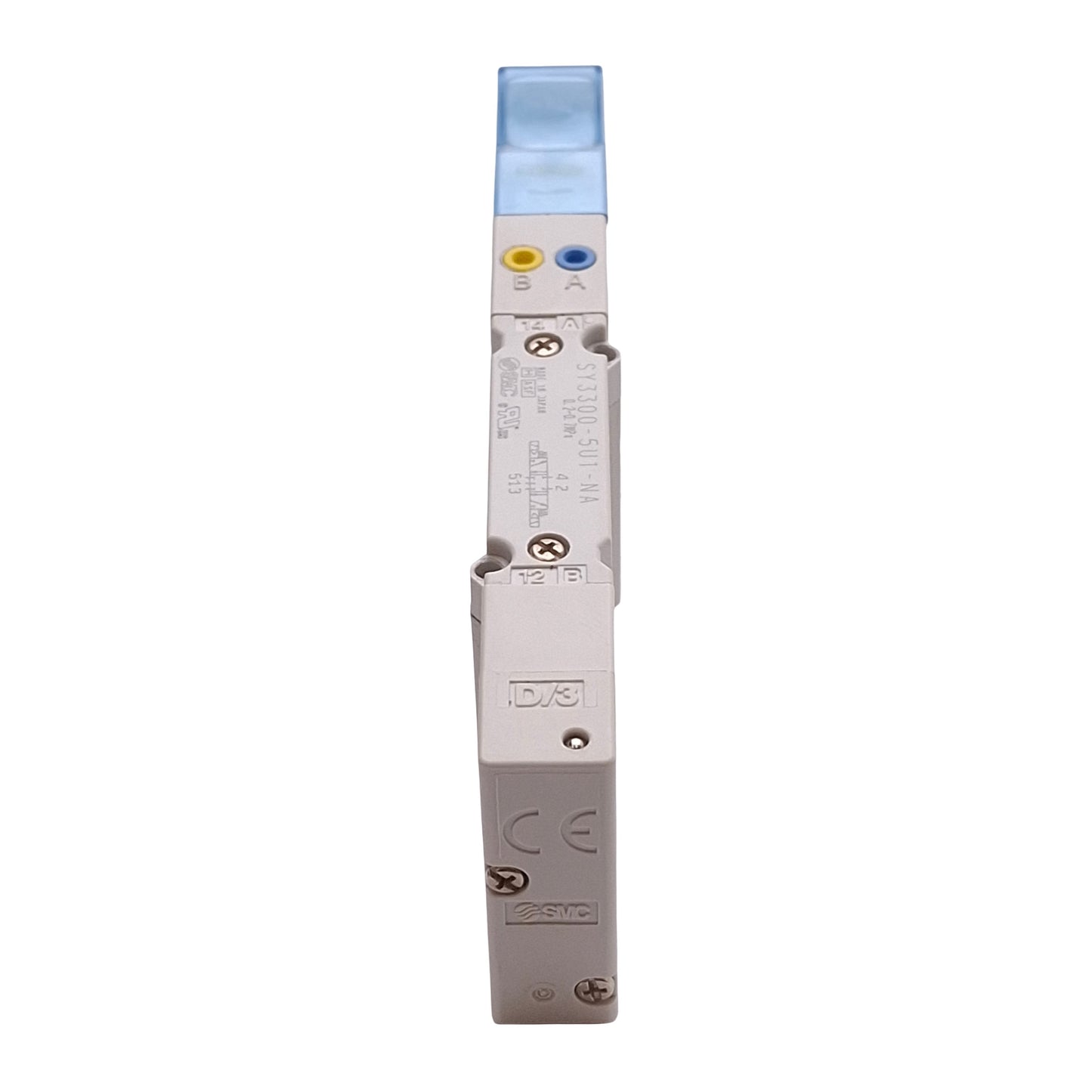 Used SMC SY3300-5U1-NA Dual Solenoid Valve, 3-Pos Closed Center, 0.7MPa, 24VDC Coil