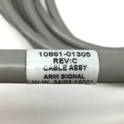 Used Adept 10861-01305 REV C Robot Arm Signal I/O Cable, 50-pin Dsub, 5m Long