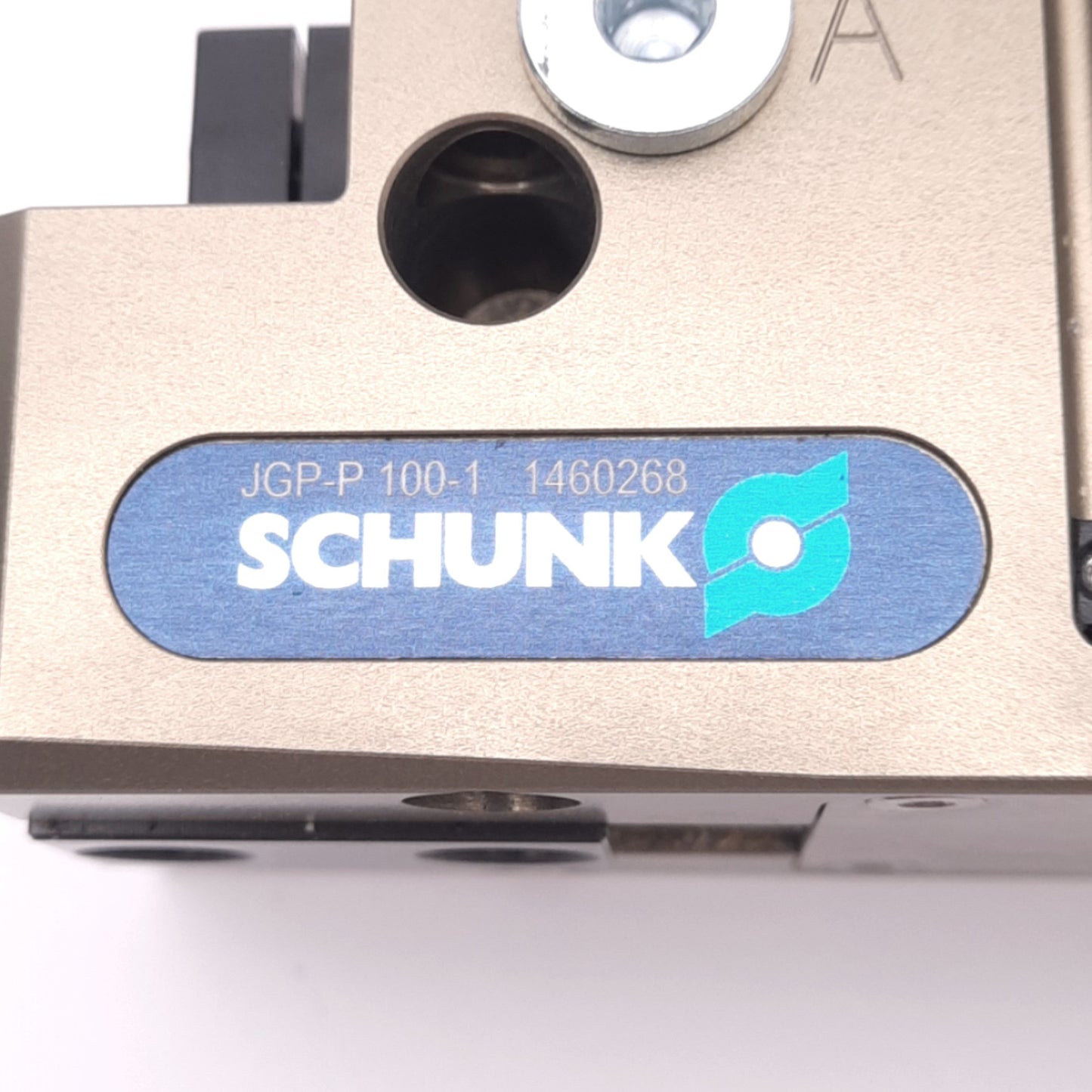 New – Open box Schunk JGP-P 100-1 Pneumatic Gripper, 10mm Stroke, 1180N, G1/8", M3, 6.5bar Max