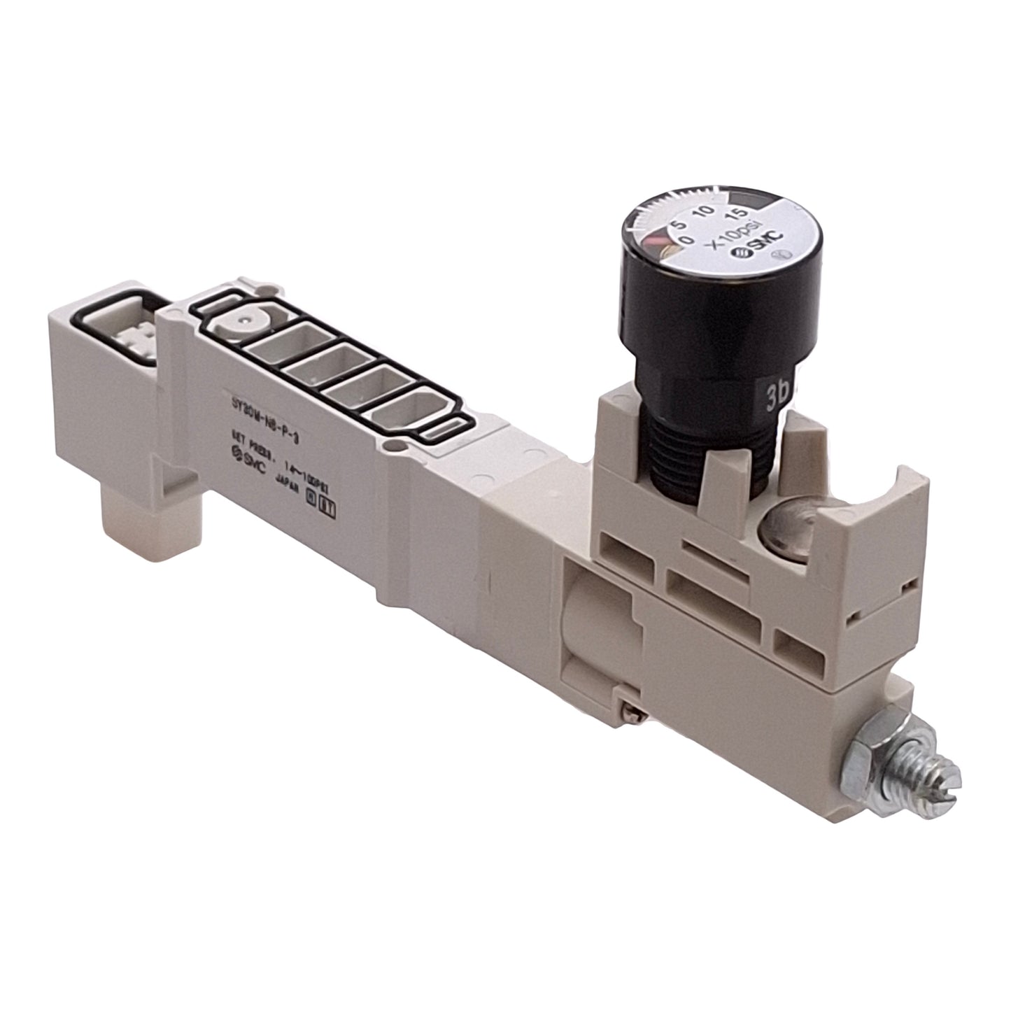Used SMC SY30M-N6-P-3 Interface Regulator, 3-Position, 14-100psi Set, 0-150psi Gauge