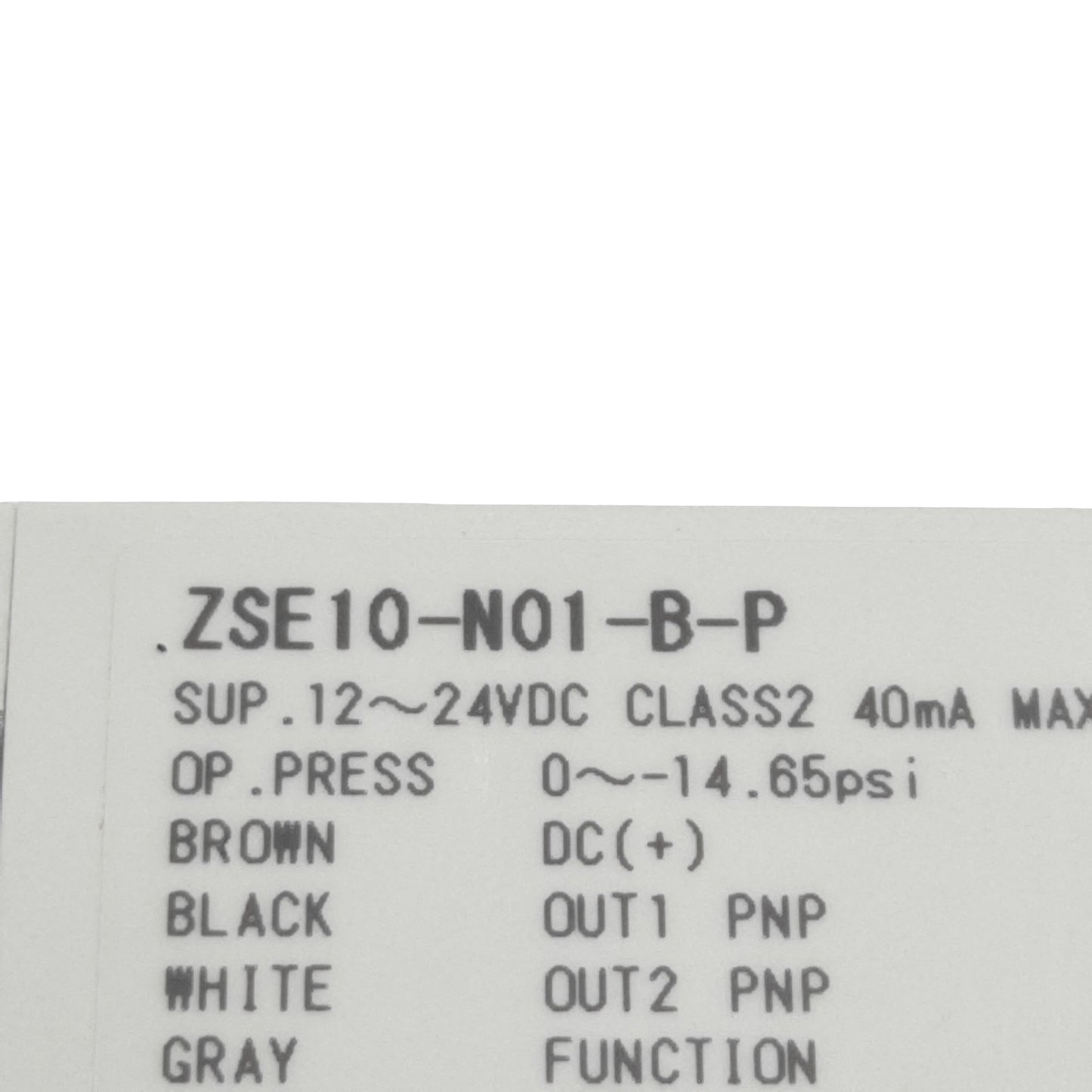 Used SMC ZSE10-N01-B-P Digital Vacuum Switch, 0~-14.65psi, PNP Out, 12-24VDC, M5