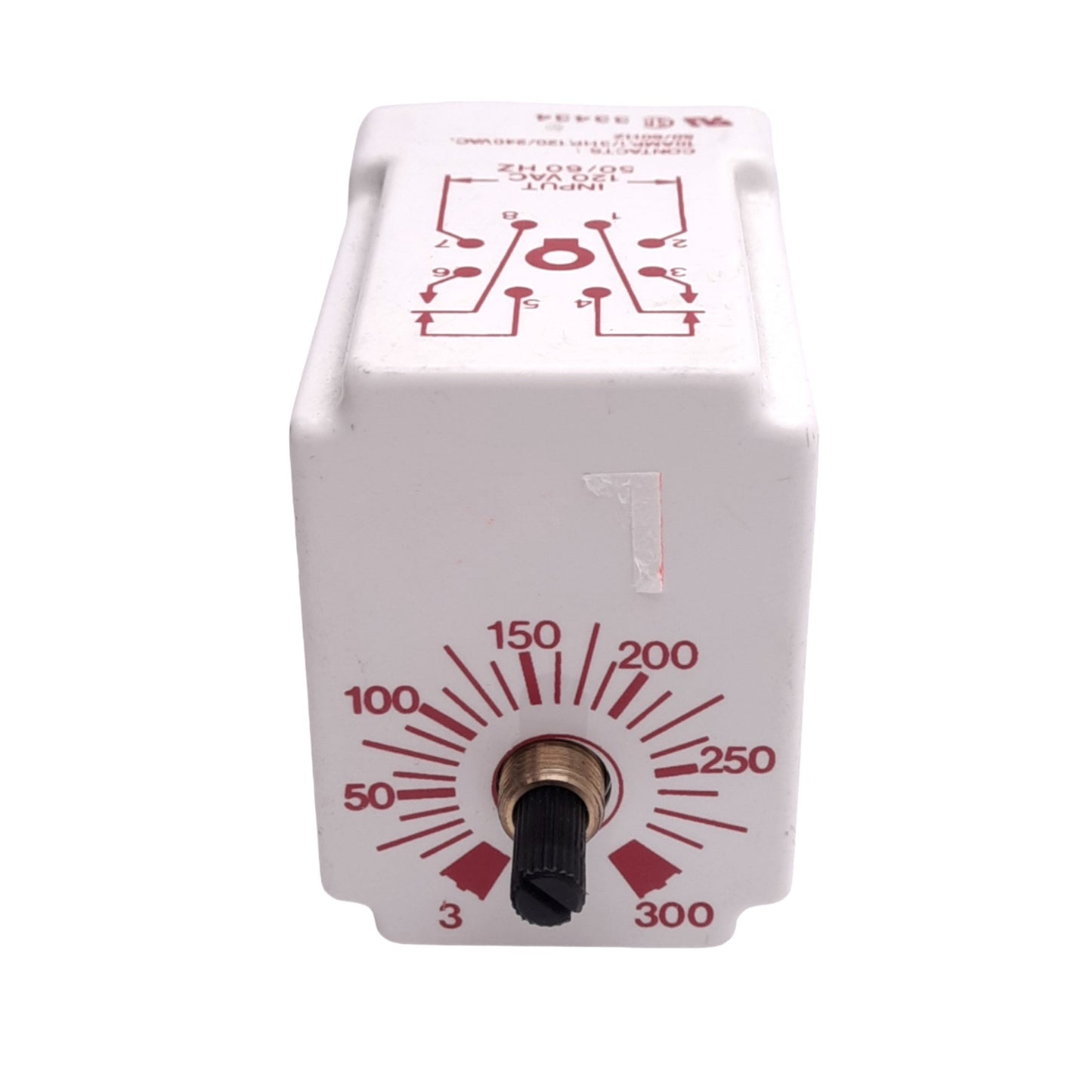 Used Dayton 5X830C Solid State Time Delay Relay, 3-300s, 120VAC In, 240VAC 10A Max