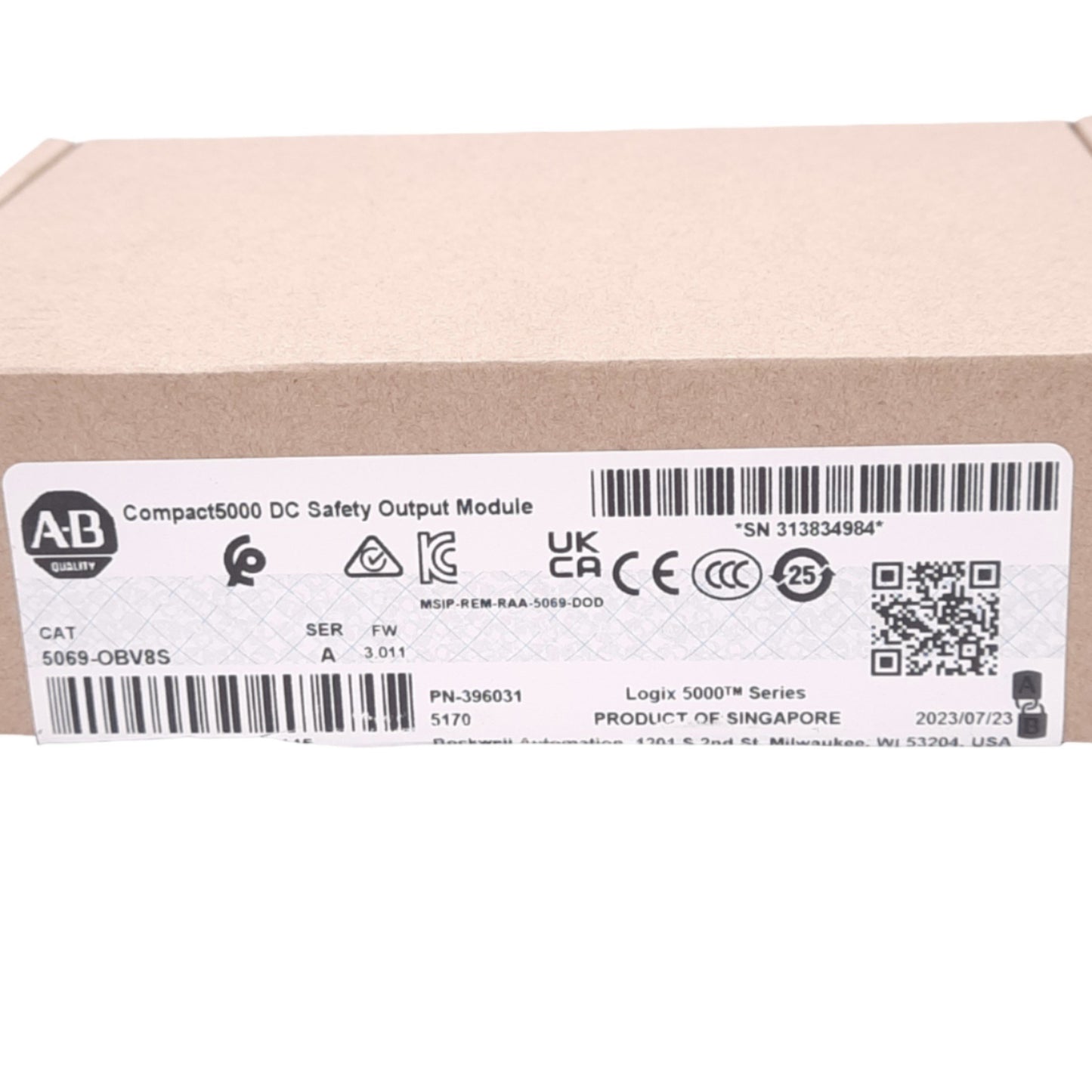 New Allen Bradley 5069-OBV8S Compact 5000 Safety Output Module, 8 Sourcing, 24VDC