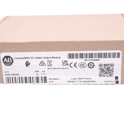 New Allen Bradley 5069-OBV8S Compact 5000 Safety Output Module, 8 Sourcing, 24VDC