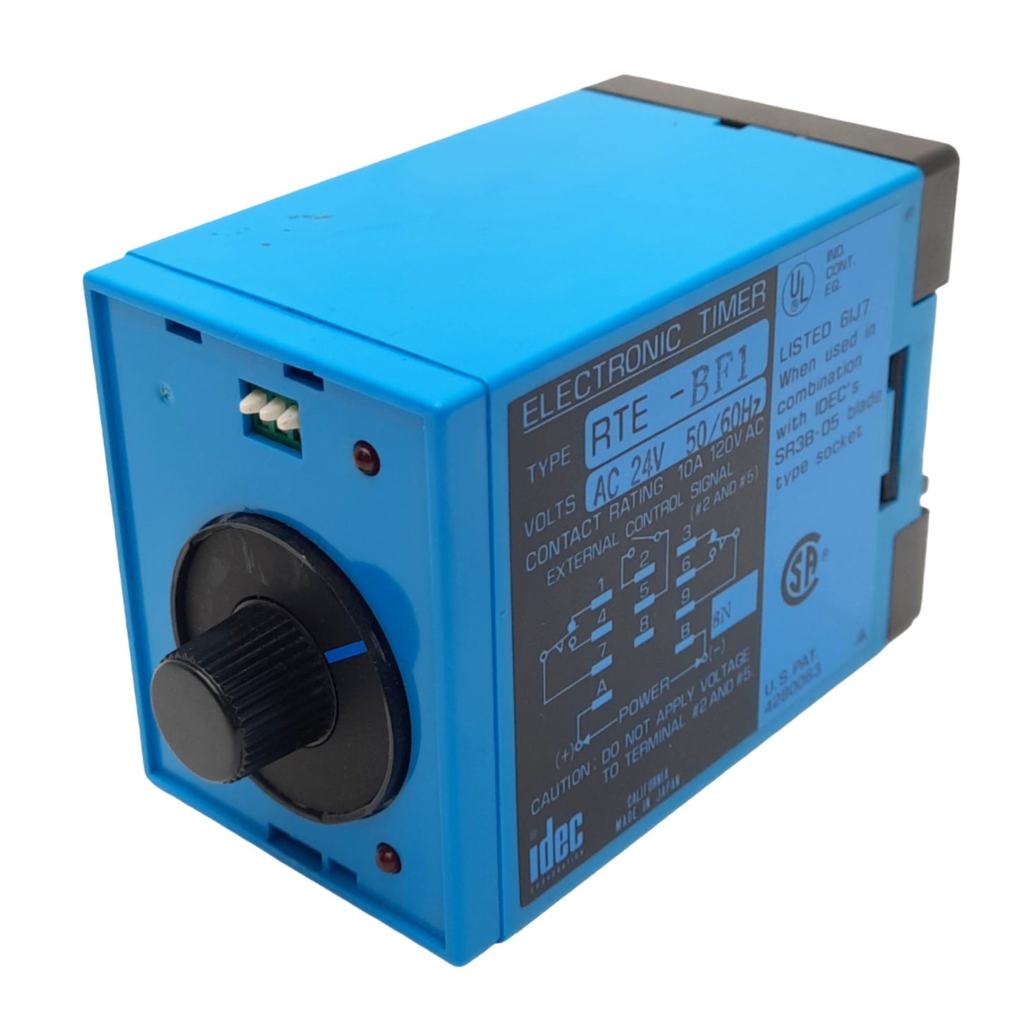 Used IDEC RTE-BF1-AC24 Electronic Timer Relay, 11-Blade, 24VAC In, 120VAC 10A Max