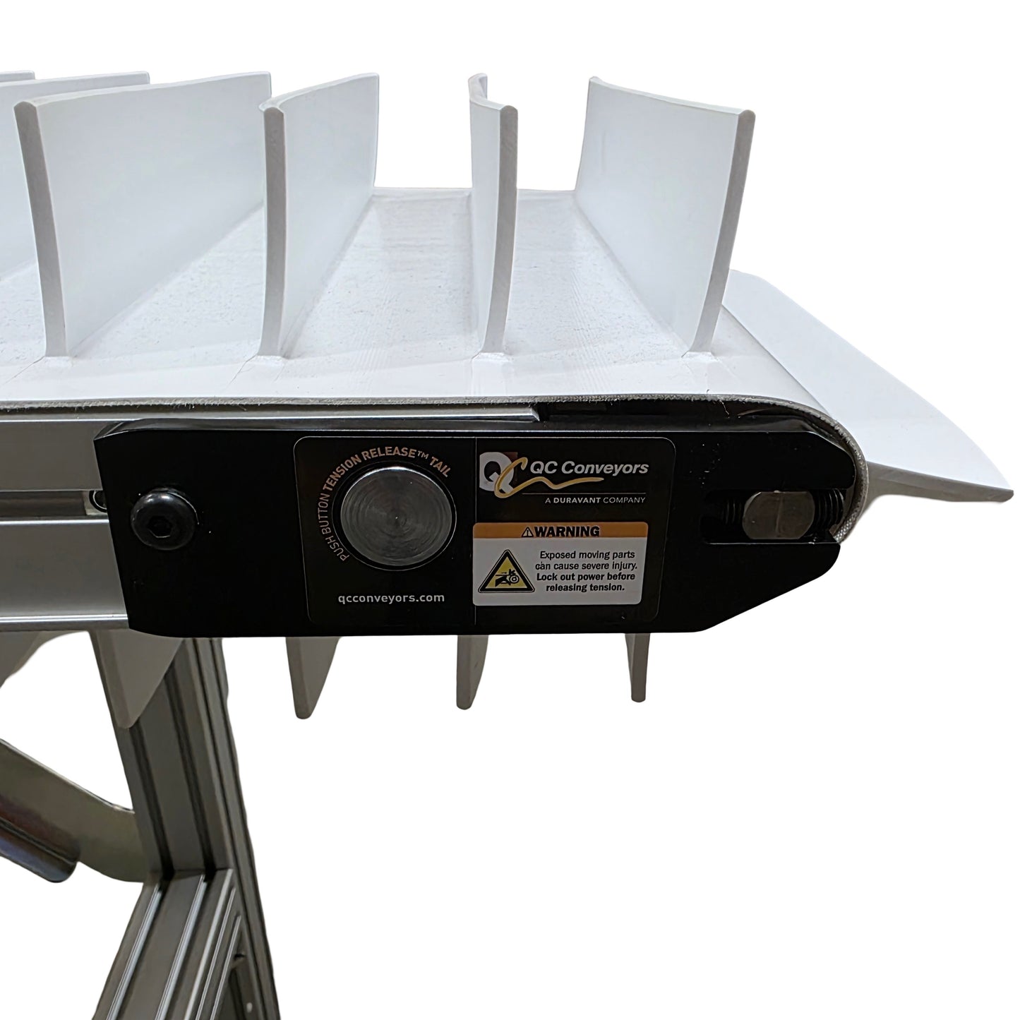 New – Open box QC Conveyors AS40 Flighted End Drive Conveyor Belt 17ft Long x 12" Wide 120VAC