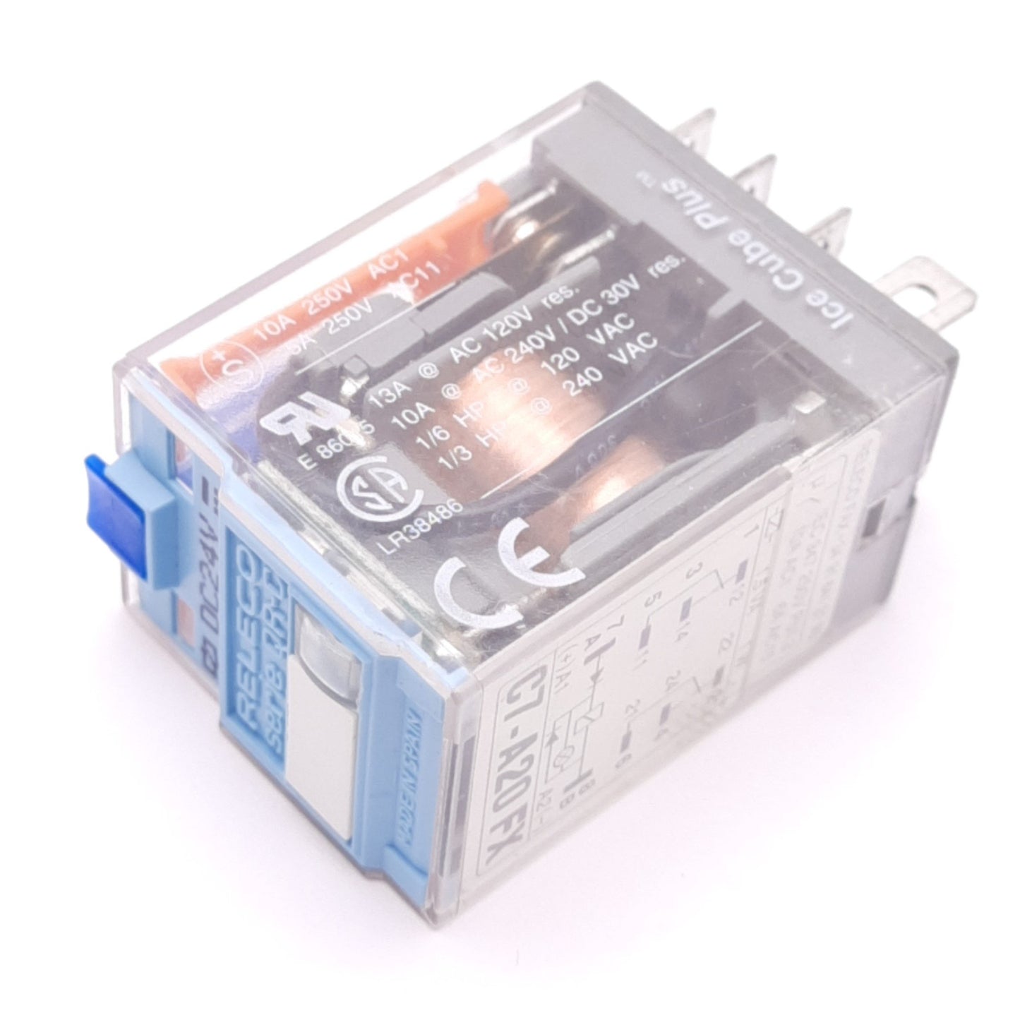 Used Releco C7-A20 FX 024VDC Ice Cube Plus Relay, 8-Pin, 240VAC/30VDC Max, 24VDC Coil
