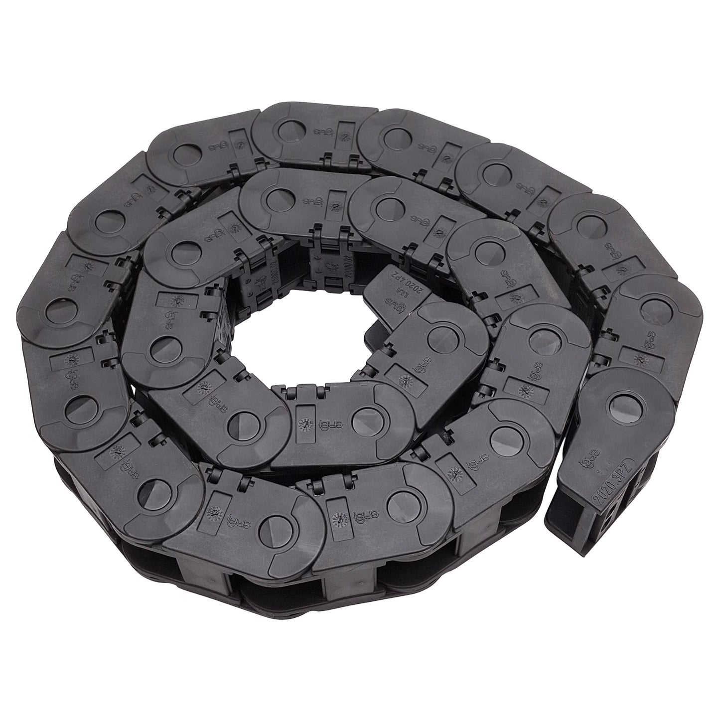 Used Igus 2400.02.055 Energy Chain, 55mm Bending, 25mm x 25mm Inner, 22 Links, 43in