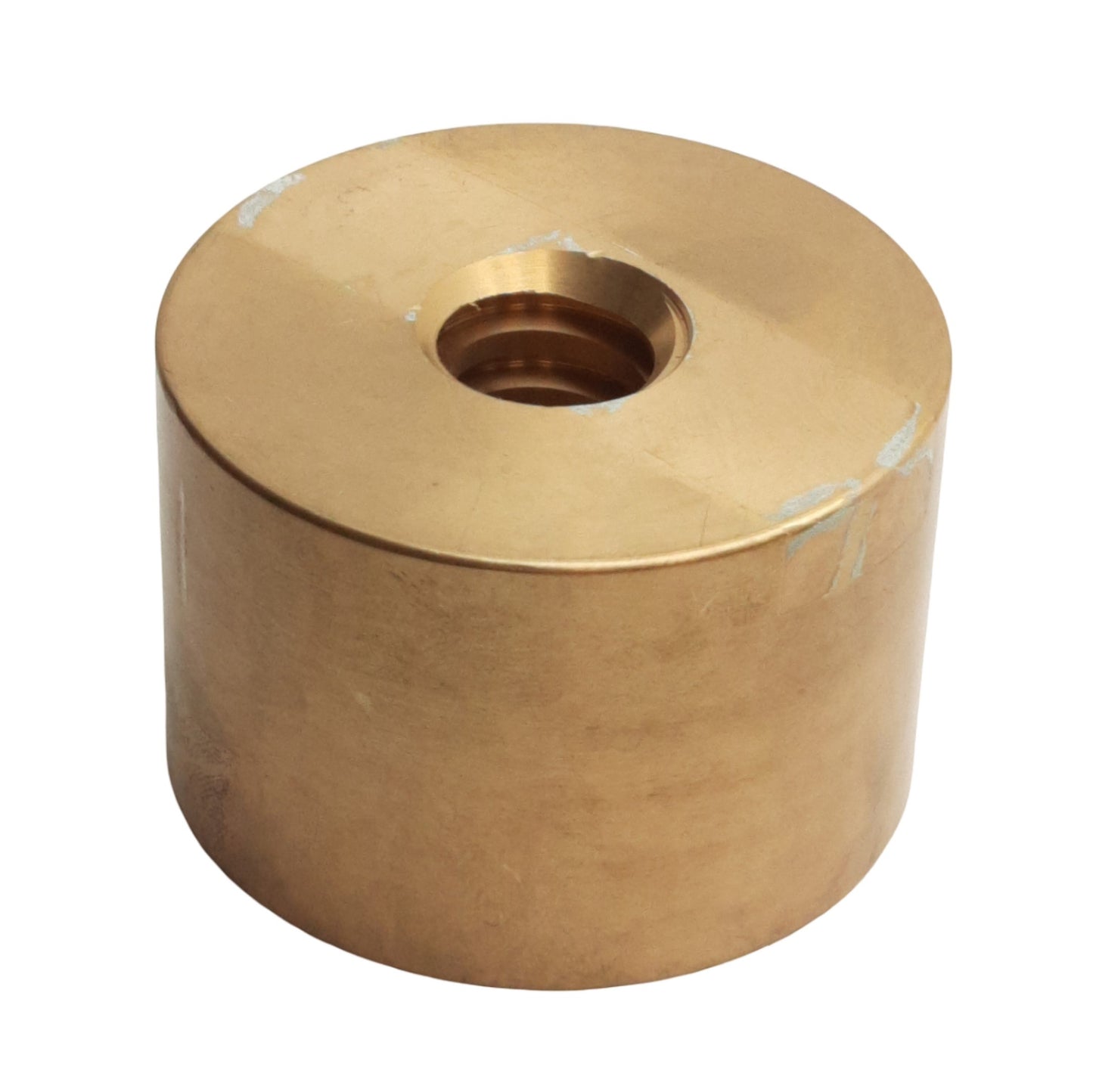 Used Bronze Machine Leveling Foot, ø2-1/4in x 1-1/2in Height, 3/4in Acme Thread