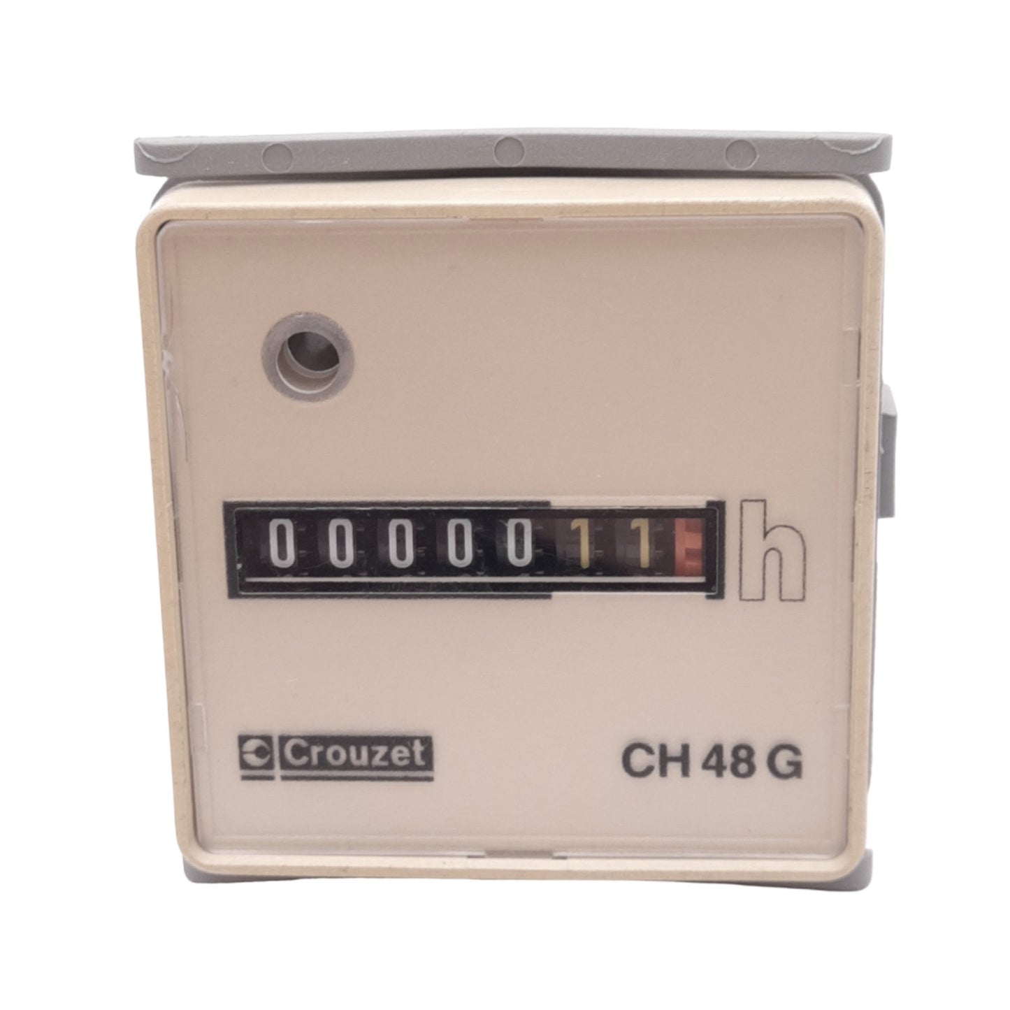 Used Crouzet CH48G 99761715 Hour Meter Module, 110-127VAC 60Hz, 1/16 DIN Panel