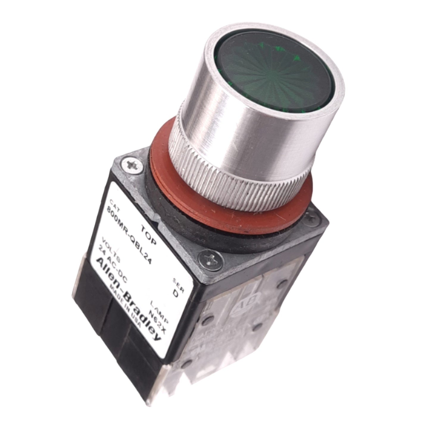 New – Open box Allen Bradley 800MR-QBL24G Green Illuminated Pushbutton, 22mm, 2NO, 24V Lamp