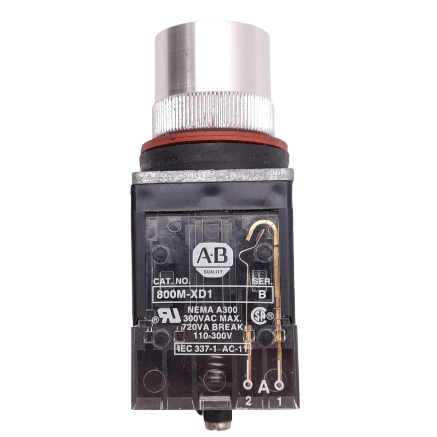 New – Open box Allen Bradley 800MR-QBL24G Green Illuminated Pushbutton, 22mm, 2NO, 24V Lamp