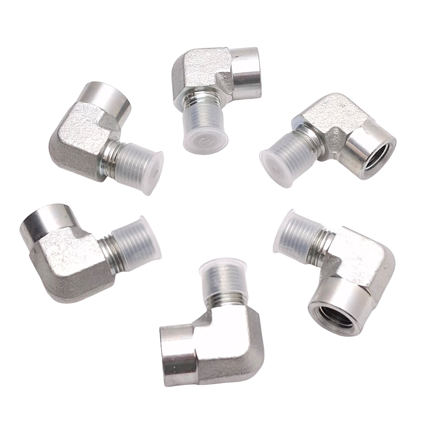 Used Lot of 6 Parker 1/4 CD-S Steel Elbow Fitting 90° 3000psi 1/4in NPT Male & Female