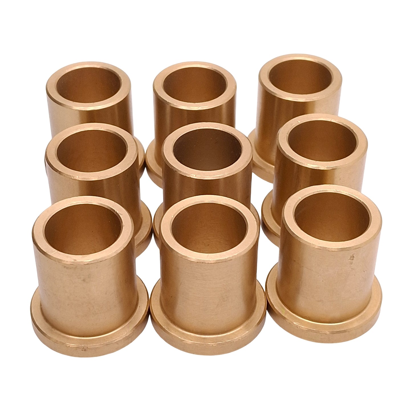 Used Lot of 9 Brass Flanged Bushing, ø1in OD, ø3/4in ID, ø1.25in Flange, 1.25in Long