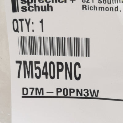 New Sprecher Schuh D7M-P0PN3W Illuminated Pushbutton, Amber, 22mm, 24VDC LED