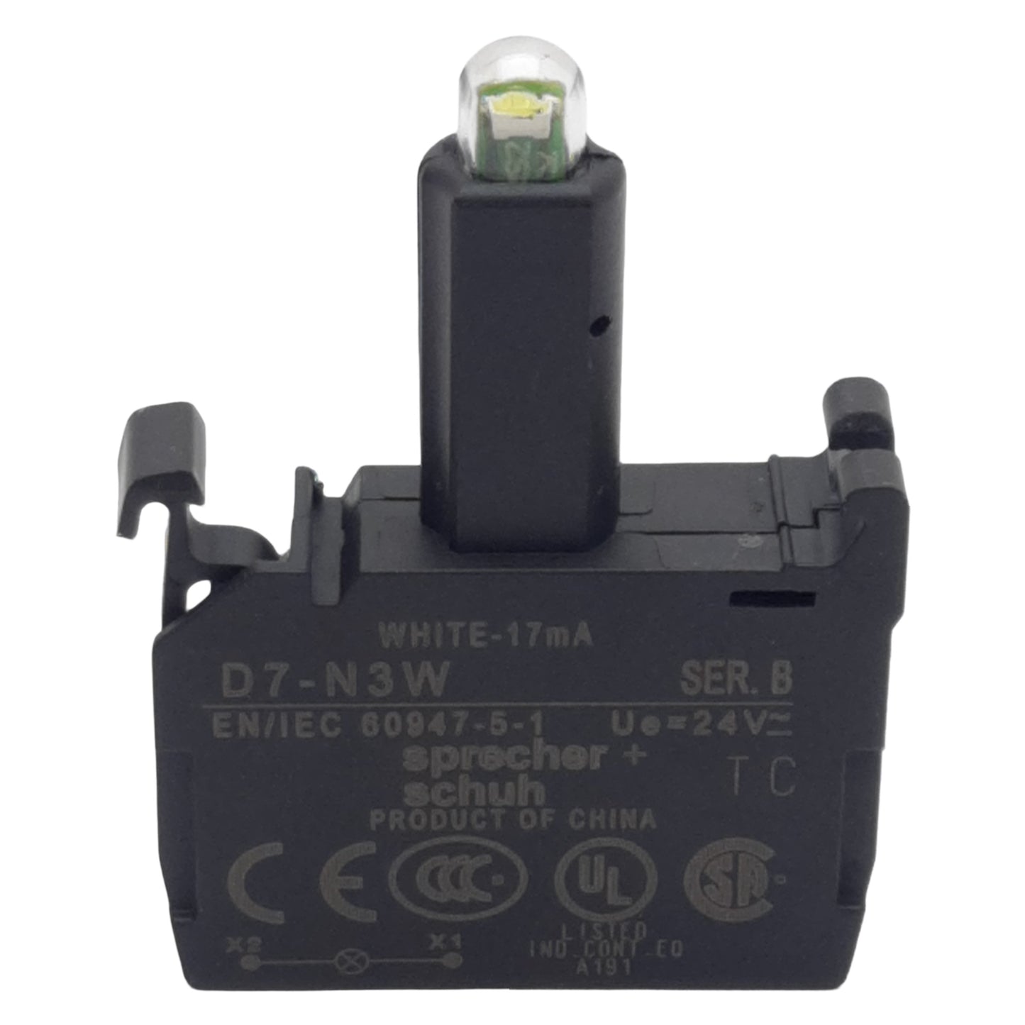 New Sprecher Schuh D7M-P0PN3W Illuminated Pushbutton, Amber, 22mm, 24VDC LED