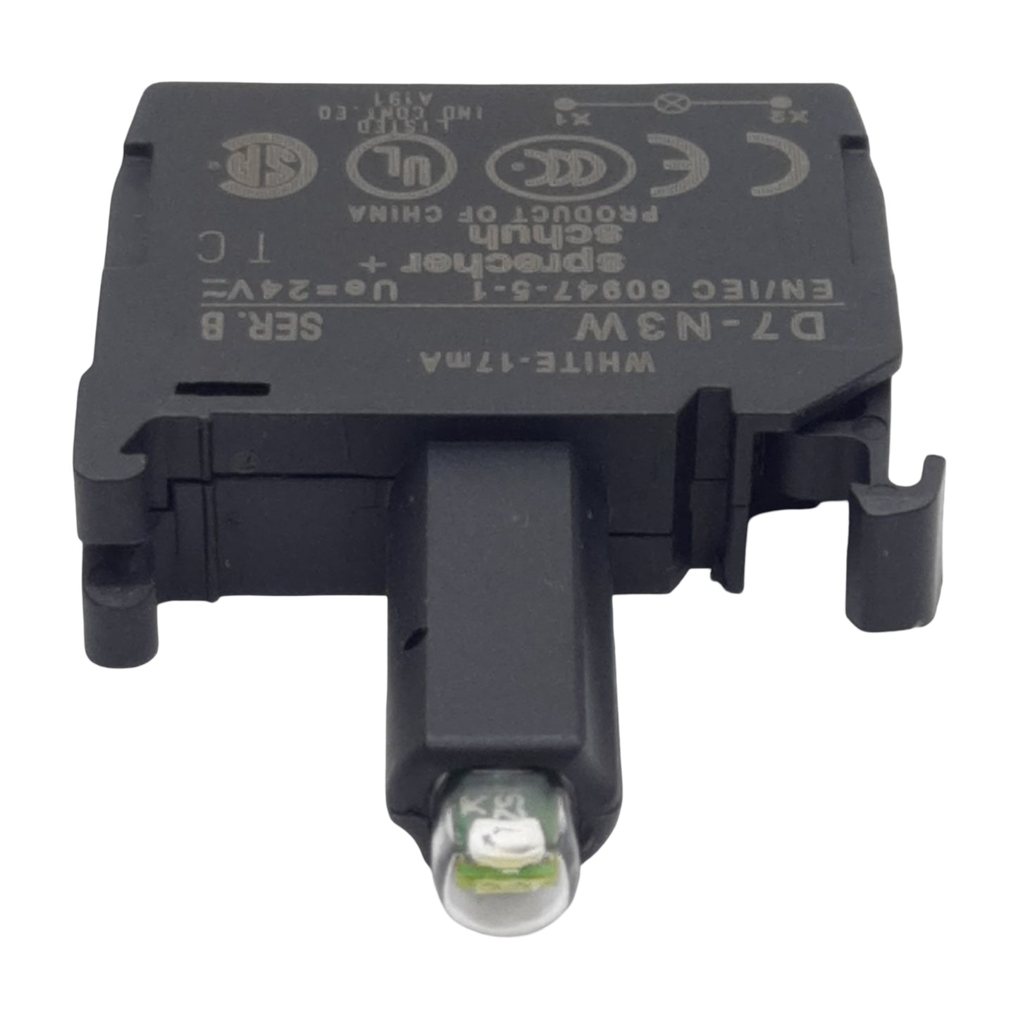 New Sprecher Schuh D7M-P0PN3W Illuminated Pushbutton, Amber, 22mm, 24VDC LED