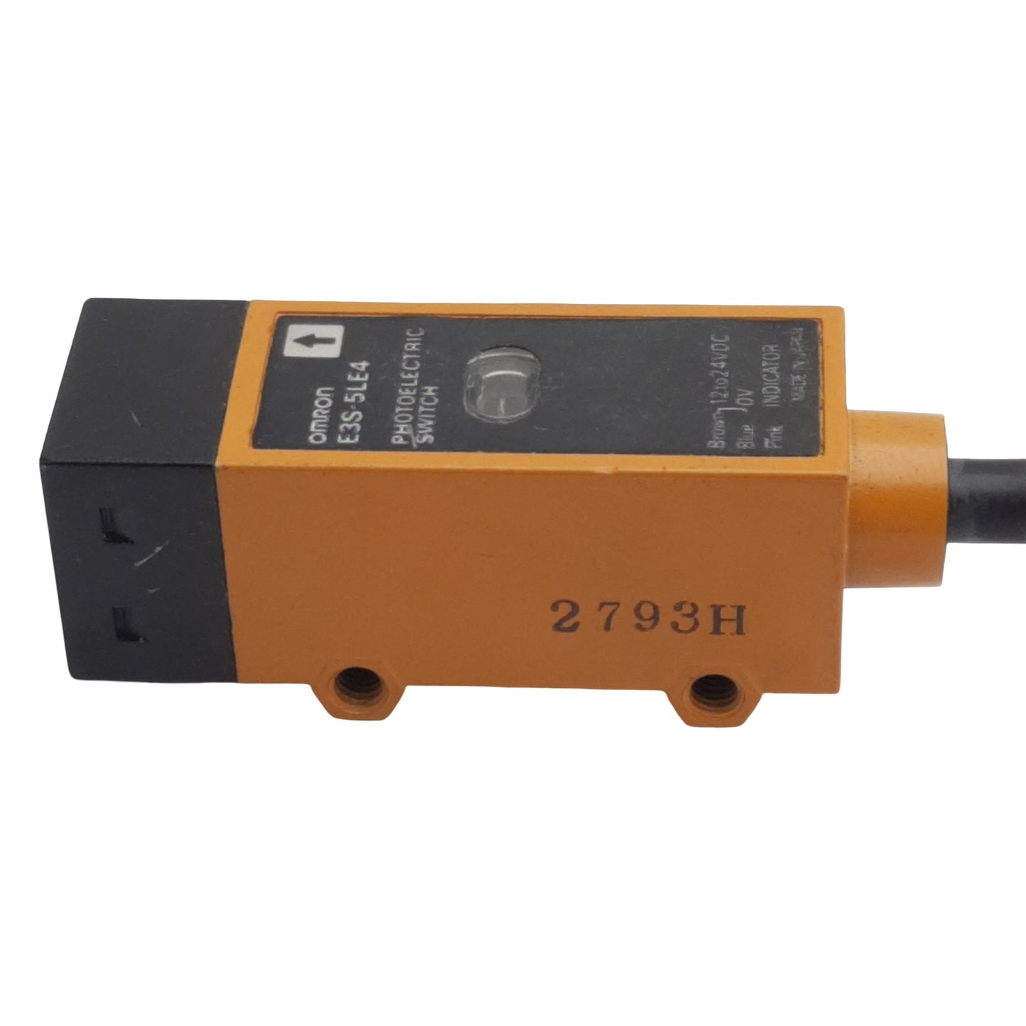 Used Omron E3S-5LE4 Photoelectric Sensor, NPN, 5m Range, 12-24VDC 50mA, 2m