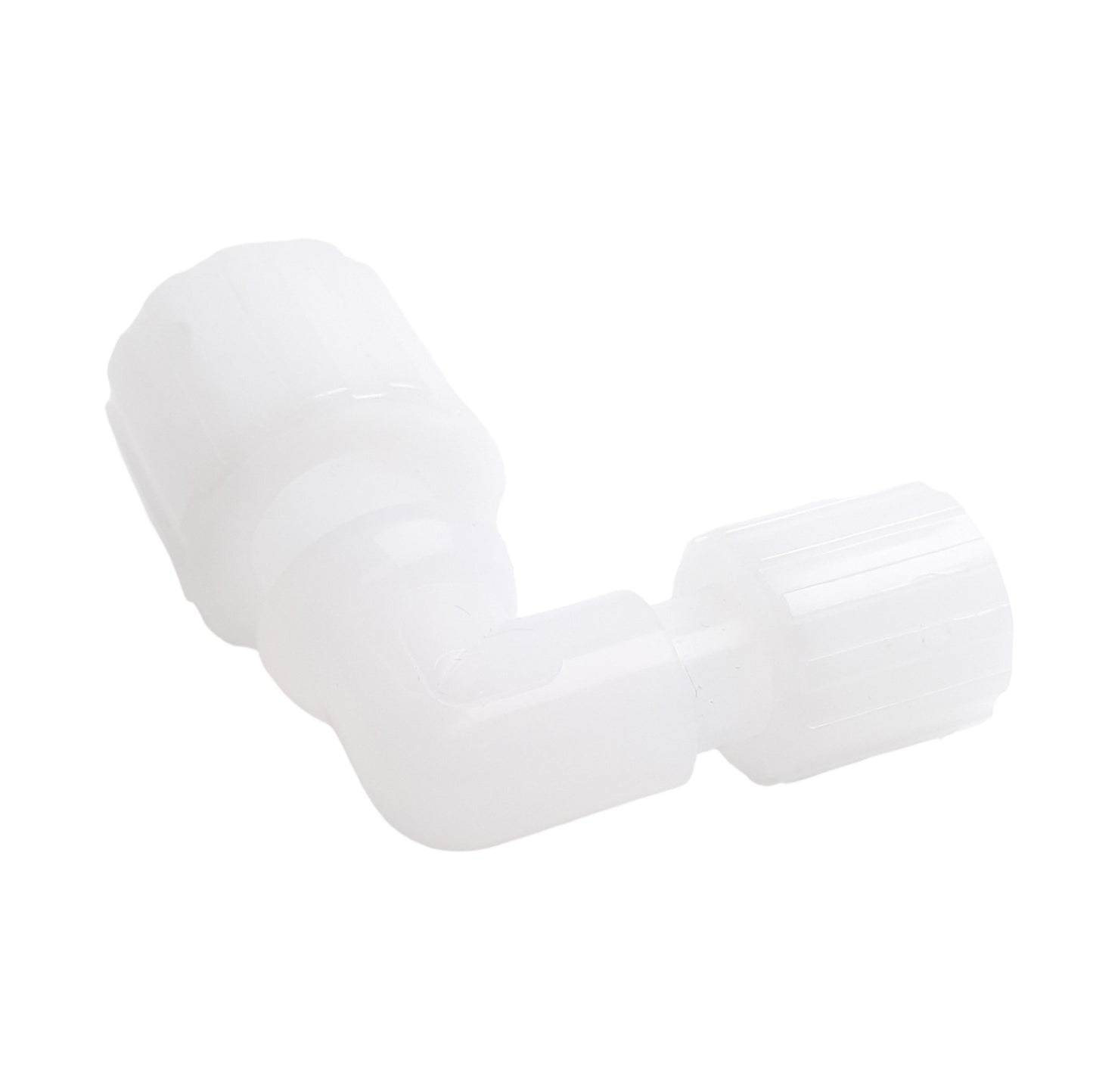 Used Parker FECR-1612 Parflare PFA Elbow Tube Reducer, 1in x 3/4in, 125psig