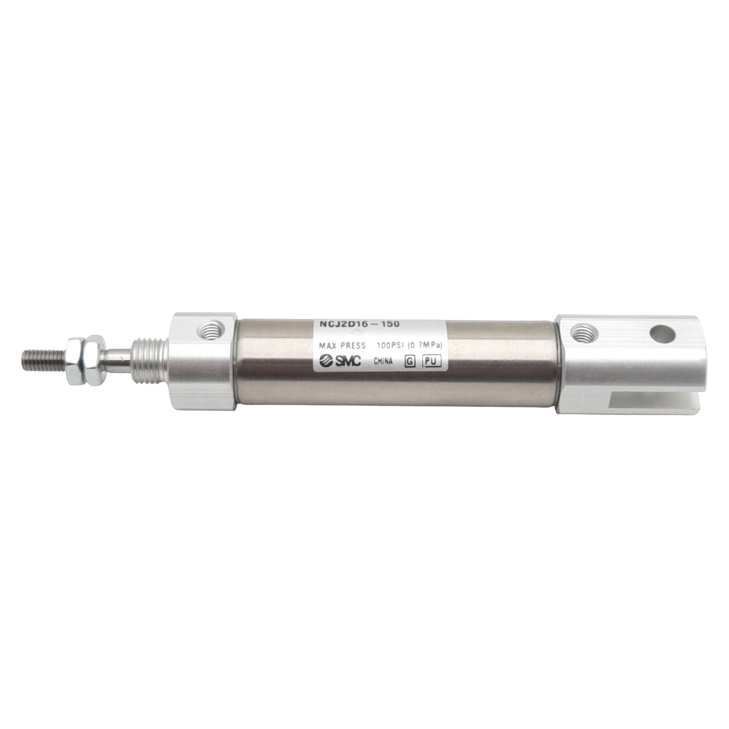 New SMC NCJ2D16-150 Pneumatic Cylinder, ø5/8in Bore, 1-1/2in Stroke, #10-32, 100psi