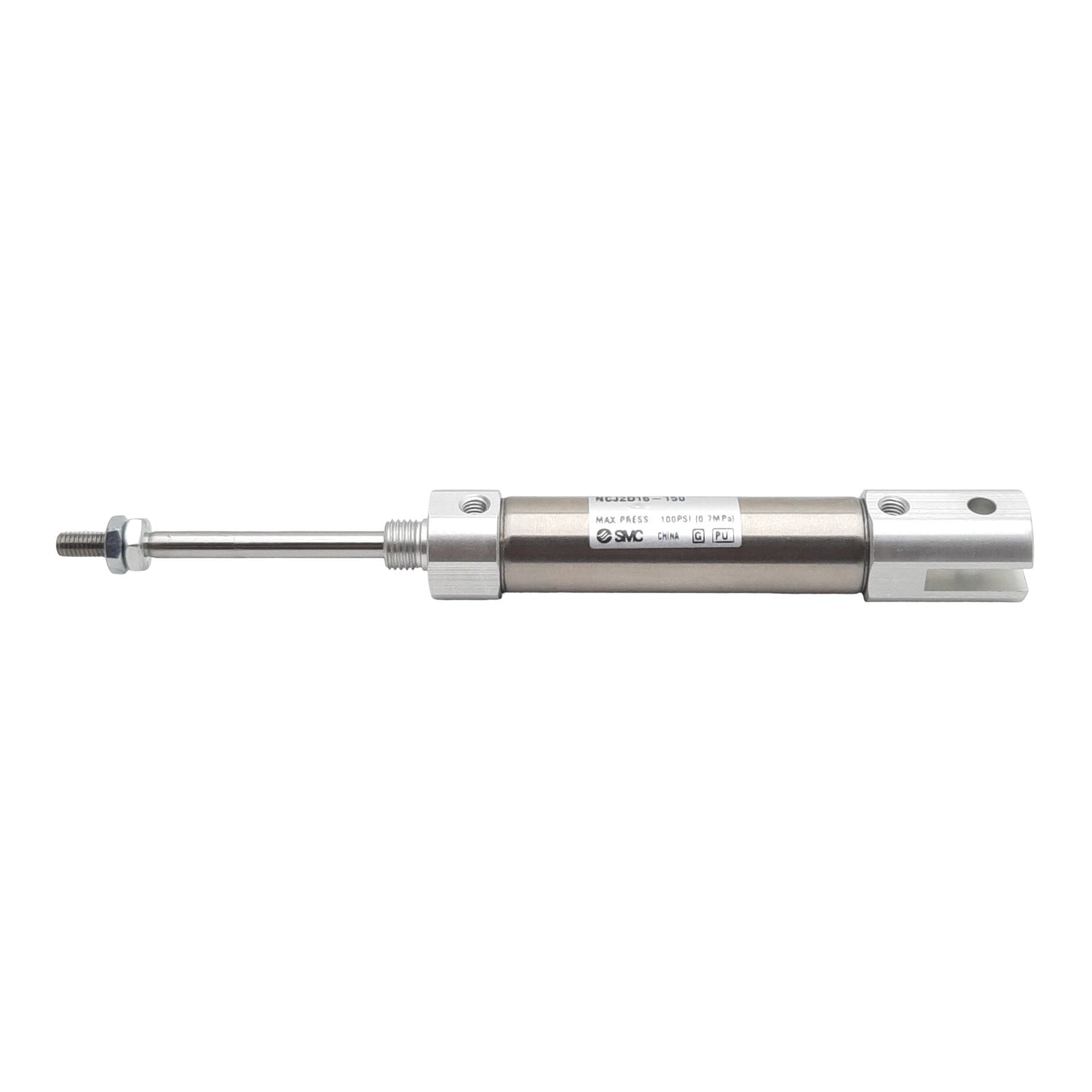 New SMC NCJ2D16-150 Pneumatic Cylinder, ø5/8in Bore, 1-1/2in Stroke, #10-32, 100psi