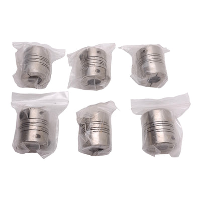 New Lot of 6 Steel Flexible Motor Shaft Coupling, ø12mm & ø5mm Bores, ø25mm x 30mm