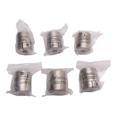New Lot of 6 Steel Flexible Motor Shaft Coupling, ø8mm & ø5mm Bores, ø25mm x 30mm