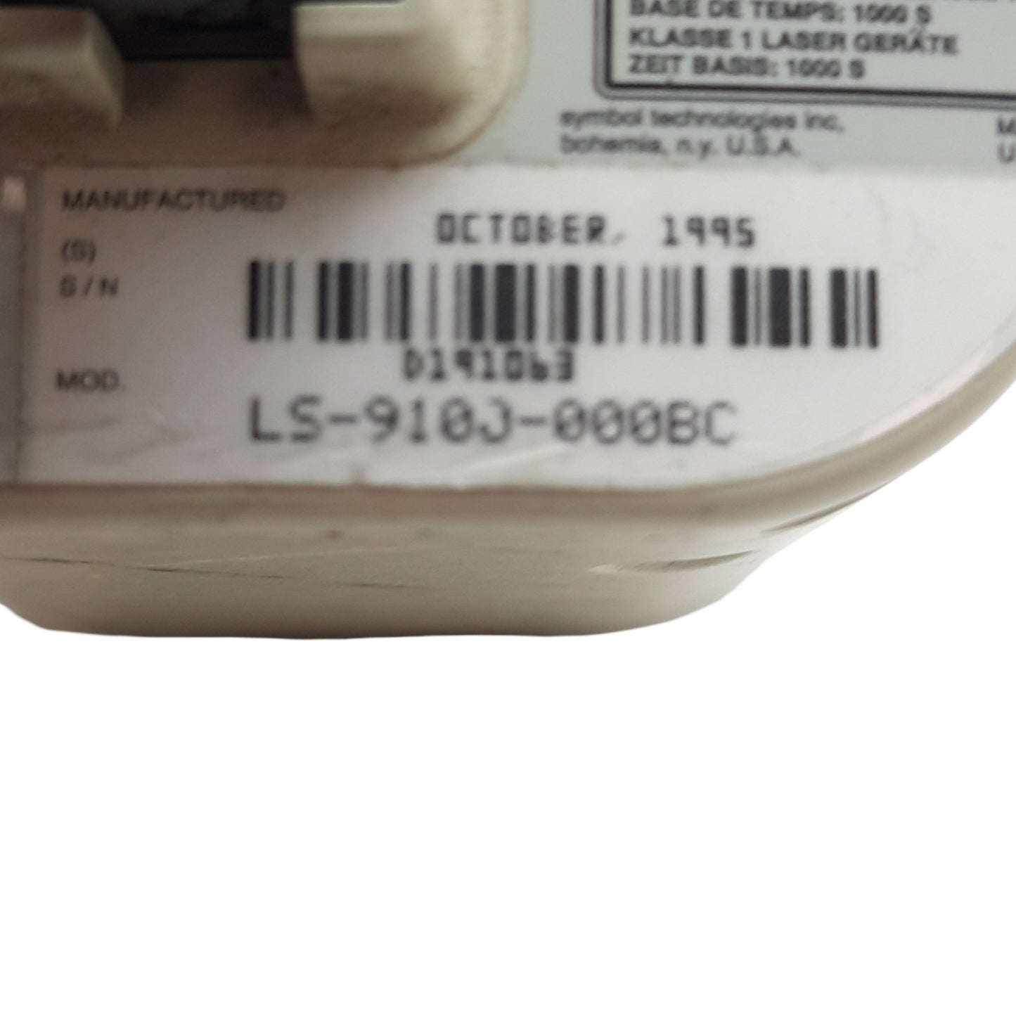 Used Symbol LS-9103-000BC Omni-Directional Scanner 8in. Depth of Field, 120VAC