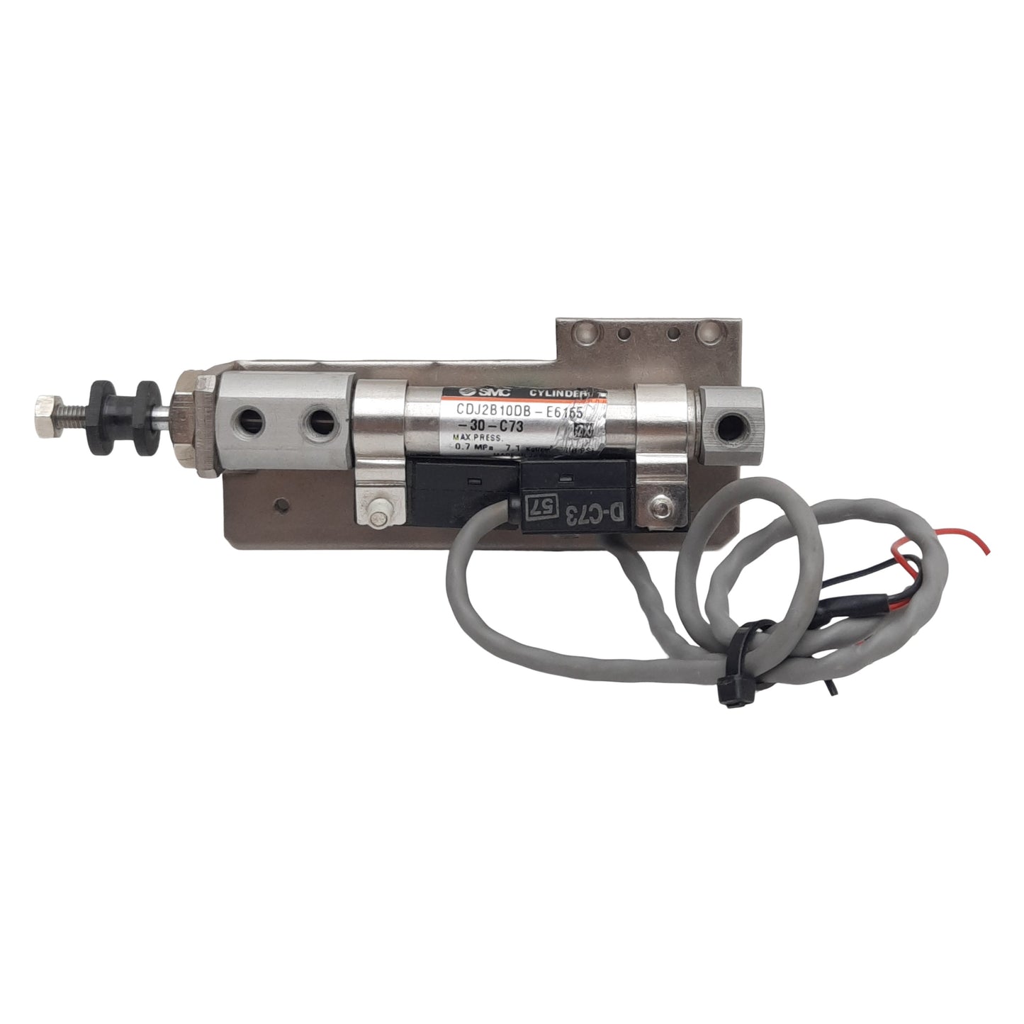 Used SMC CDJ2B10DB-E6165-30-C73 Pneumatic Cylinder ø10mm Bore, 30mm Stroke *w/Switch*