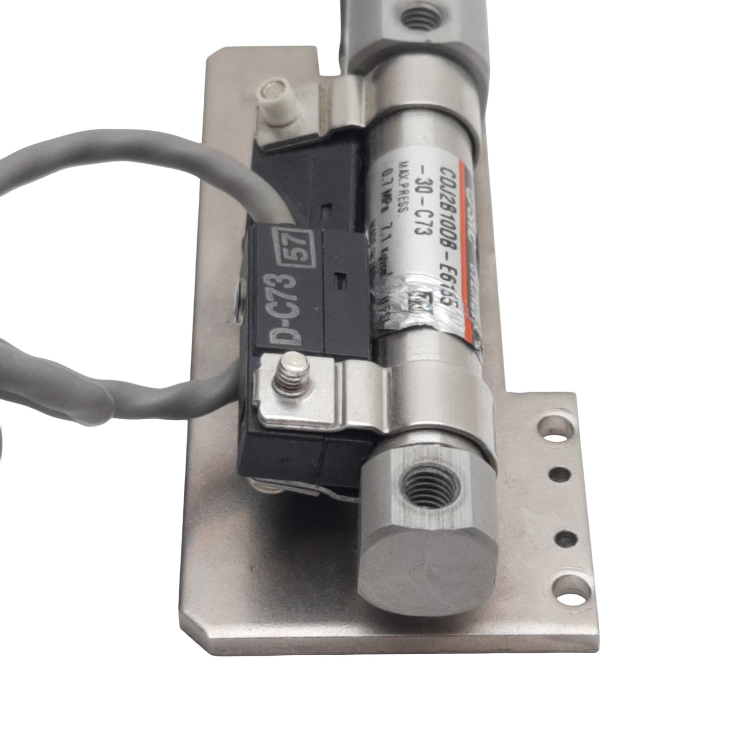 Used SMC CDJ2B10DB-E6165-30-C73 Pneumatic Cylinder ø10mm Bore, 30mm Stroke *w/Switch*