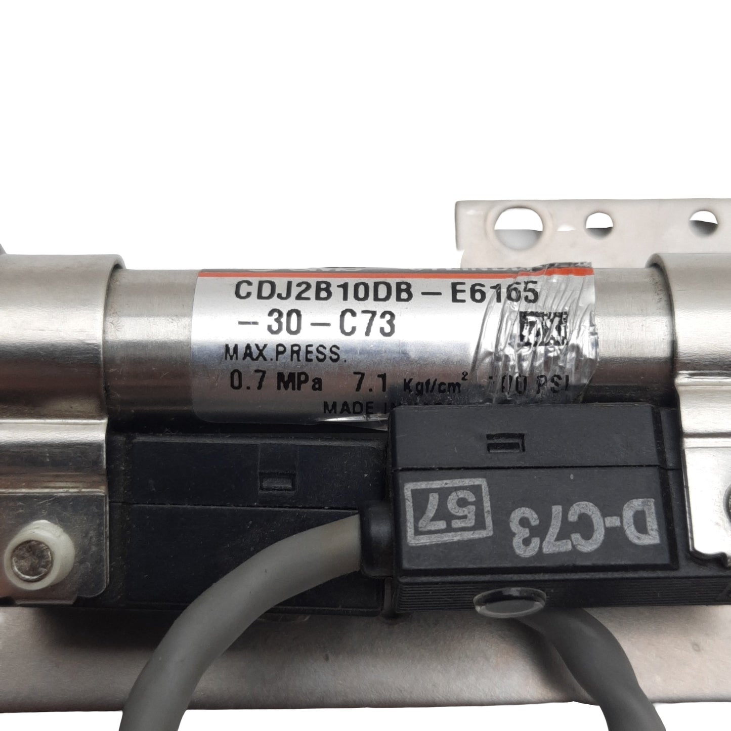 Used SMC CDJ2B10DB-E6165-30-C73 Pneumatic Cylinder ø10mm Bore, 30mm Stroke *w/Switch*