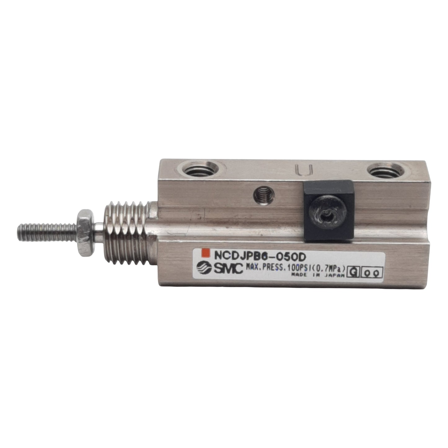 Used SMC NCDJPB6-050D Pneumatic Cylinder, ø1/4in Bore, 1/2in Stroke, 10-32UNF, 100psi