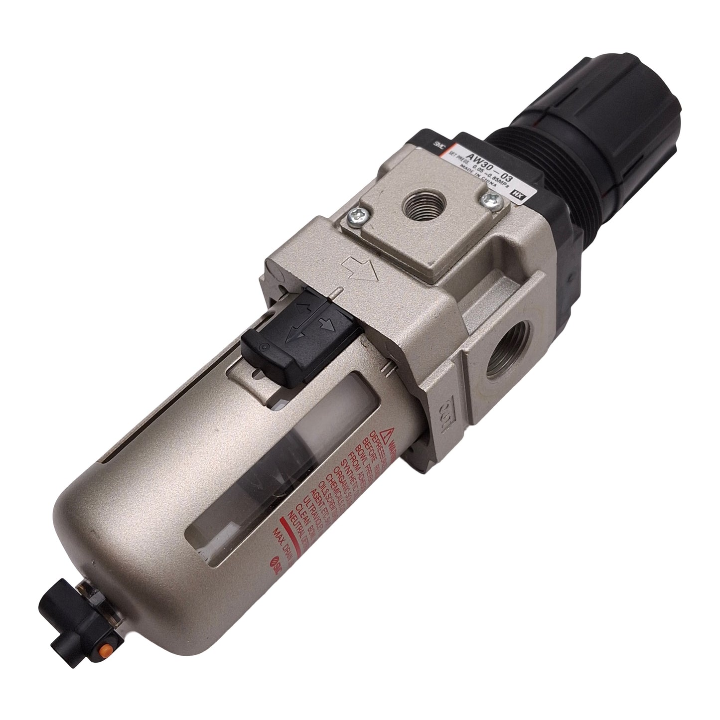 Used SMC AW30-03 Filter Regulator, 5µm, 1.0MPa Supply, 0.05-0.85MPa Set, Rc3/8