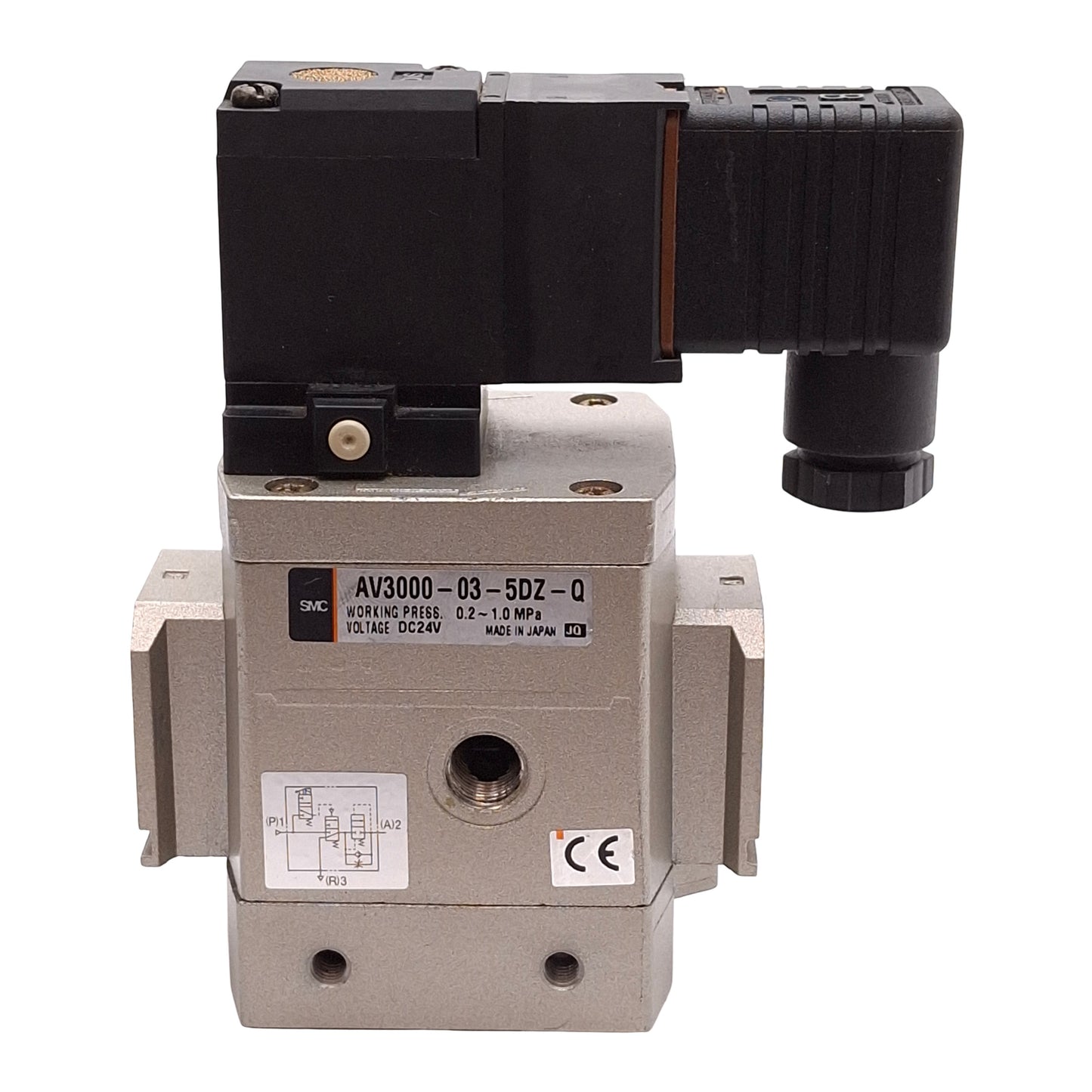 Used SMC AV3000-03-5DZ-Q Soft Start-Up Valve, 0.2-1.0MPa, Rc3/8 Ports, 24VDC Coil